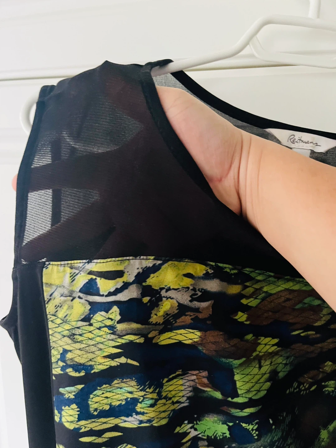 🏈 Women Black Dress Green prints Party / Business (M) - photo 4
