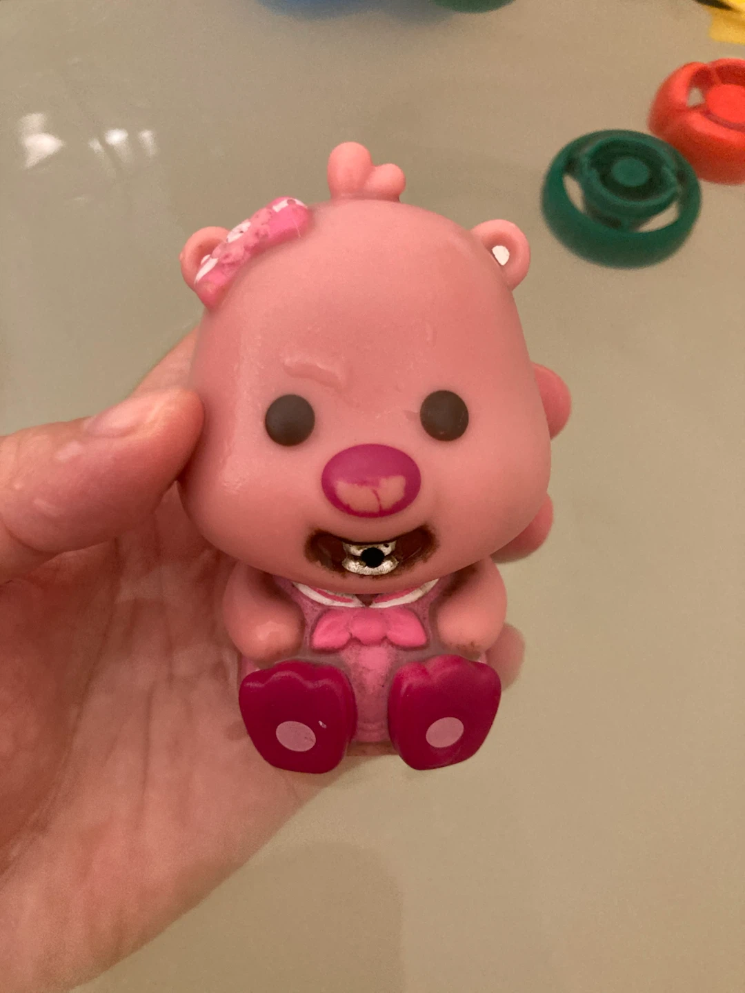 Pink bear character bath toy🏈