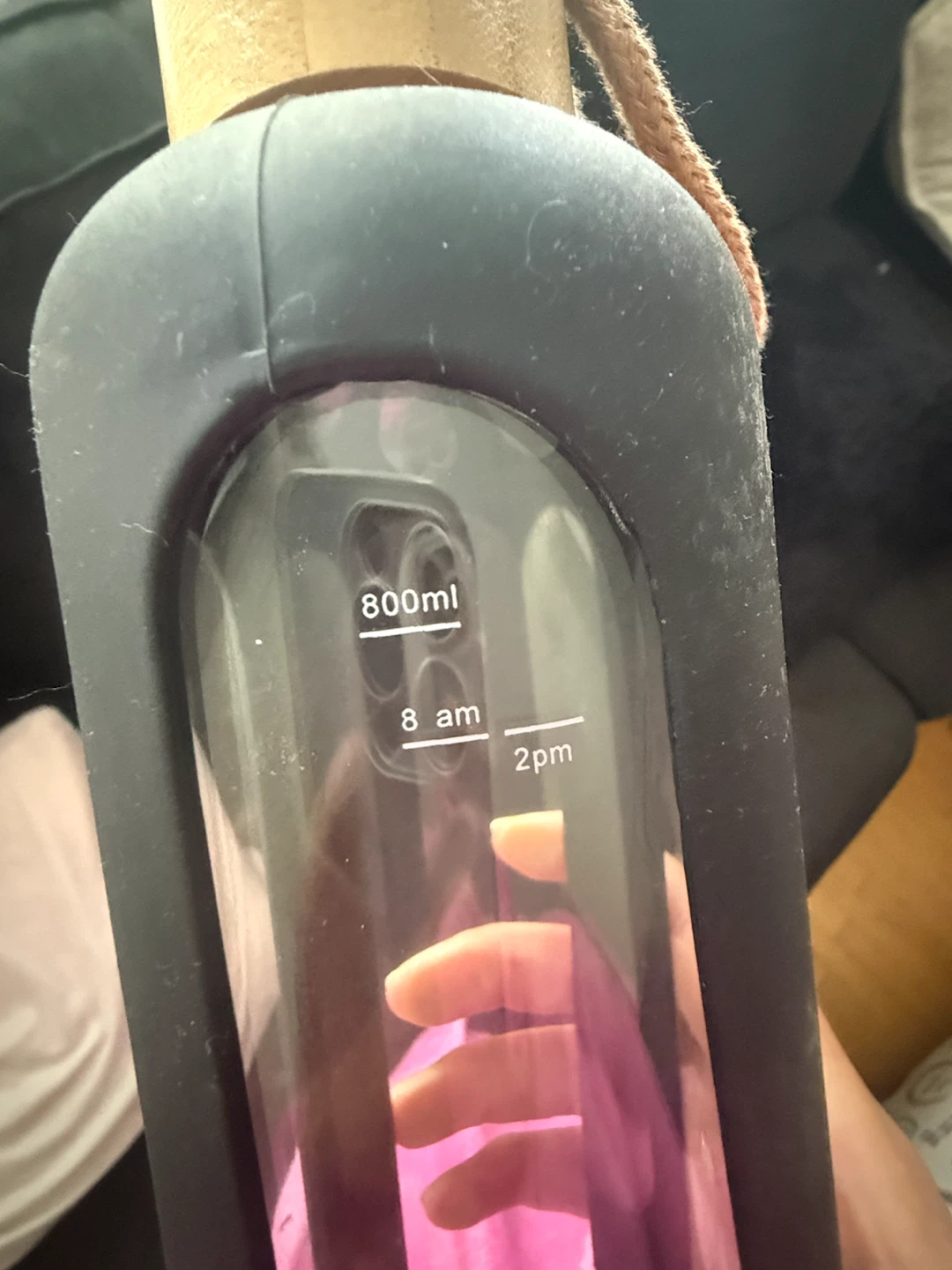 🏈 800ml Glass Water Bottle with Black Silicone Sleeve - photo 2