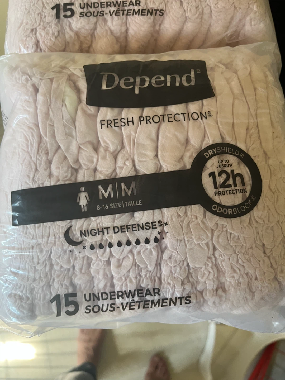 4pk Depend Fresh Protection Underwear Size M