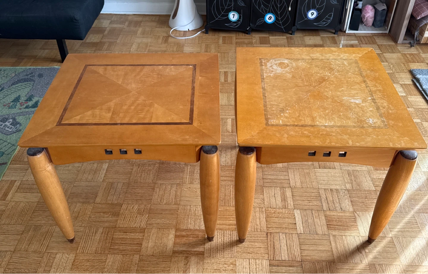Two Wooden End Tables
