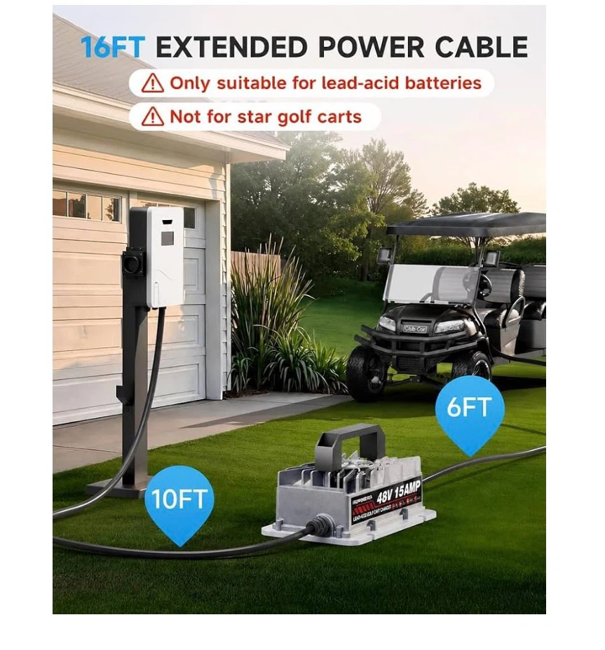 Club Car Charger, 48V 15A Golf Cart Charger - photo 4