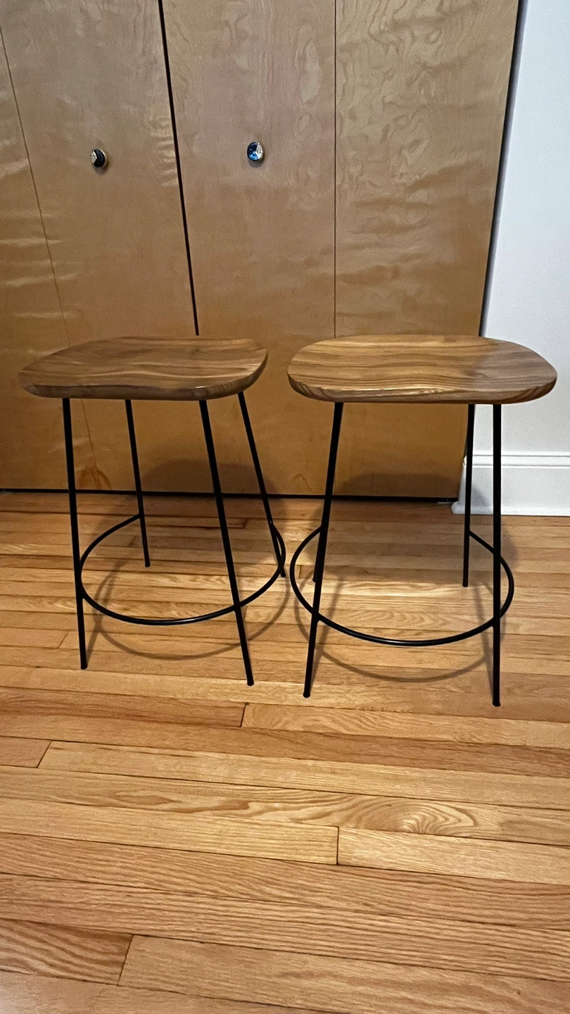 Kitchen Bar Stools (pair) - Wood/Metal