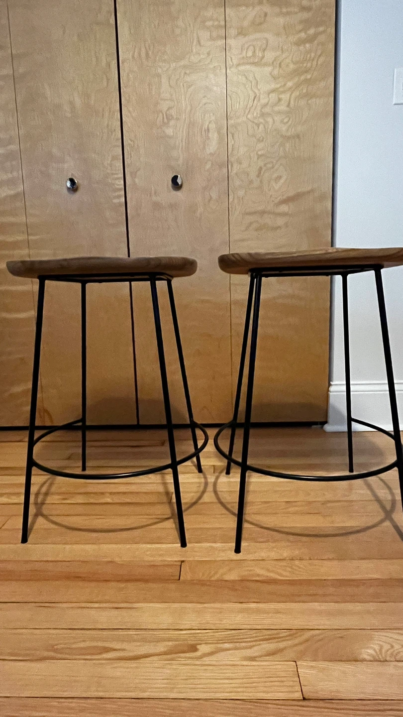 Kitchen Bar Stools (pair) - Wood/Metal - photo 3