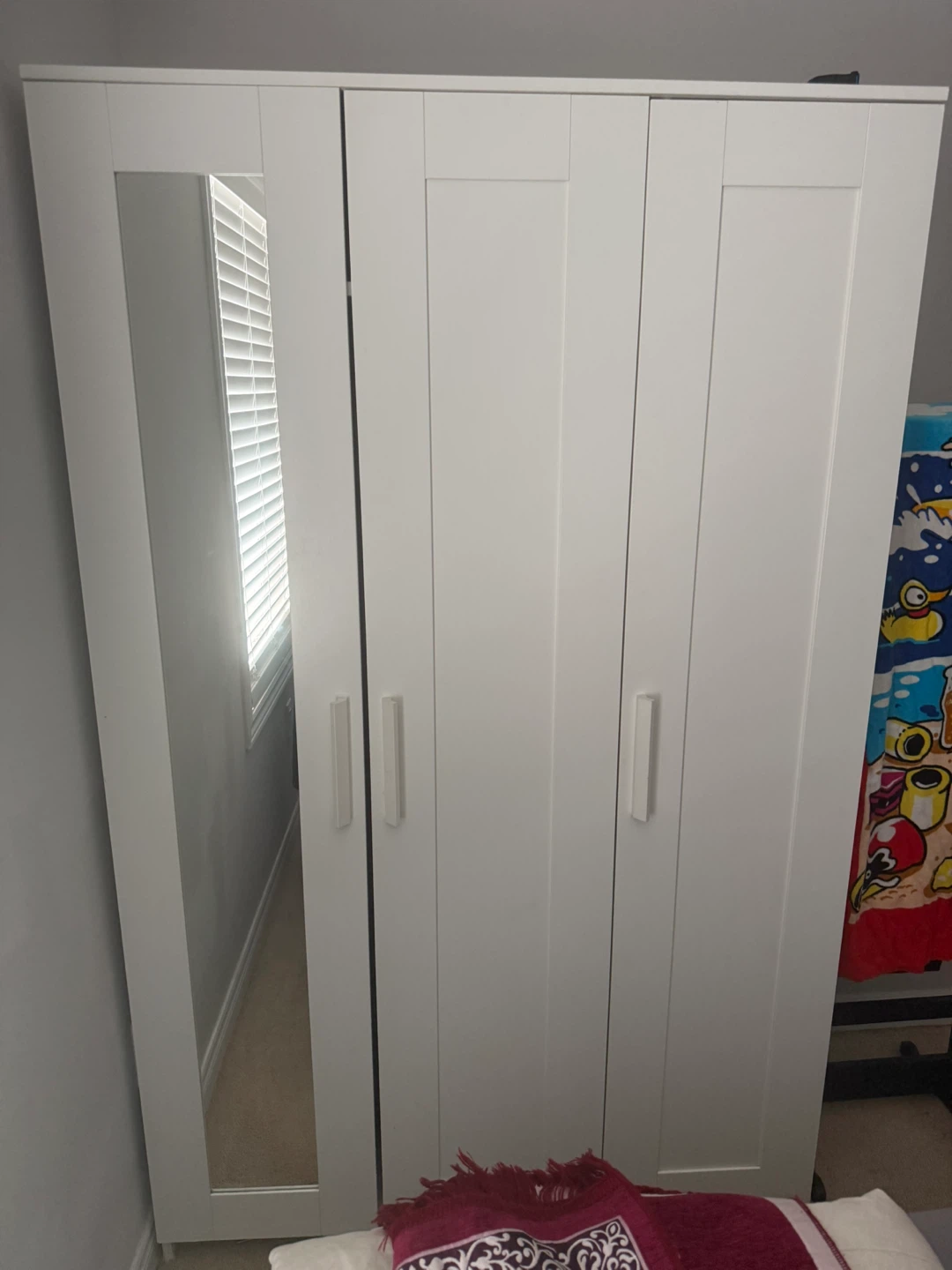 IKEA Brimnes 3-Door White Wardrobe with Mirror - photo 4