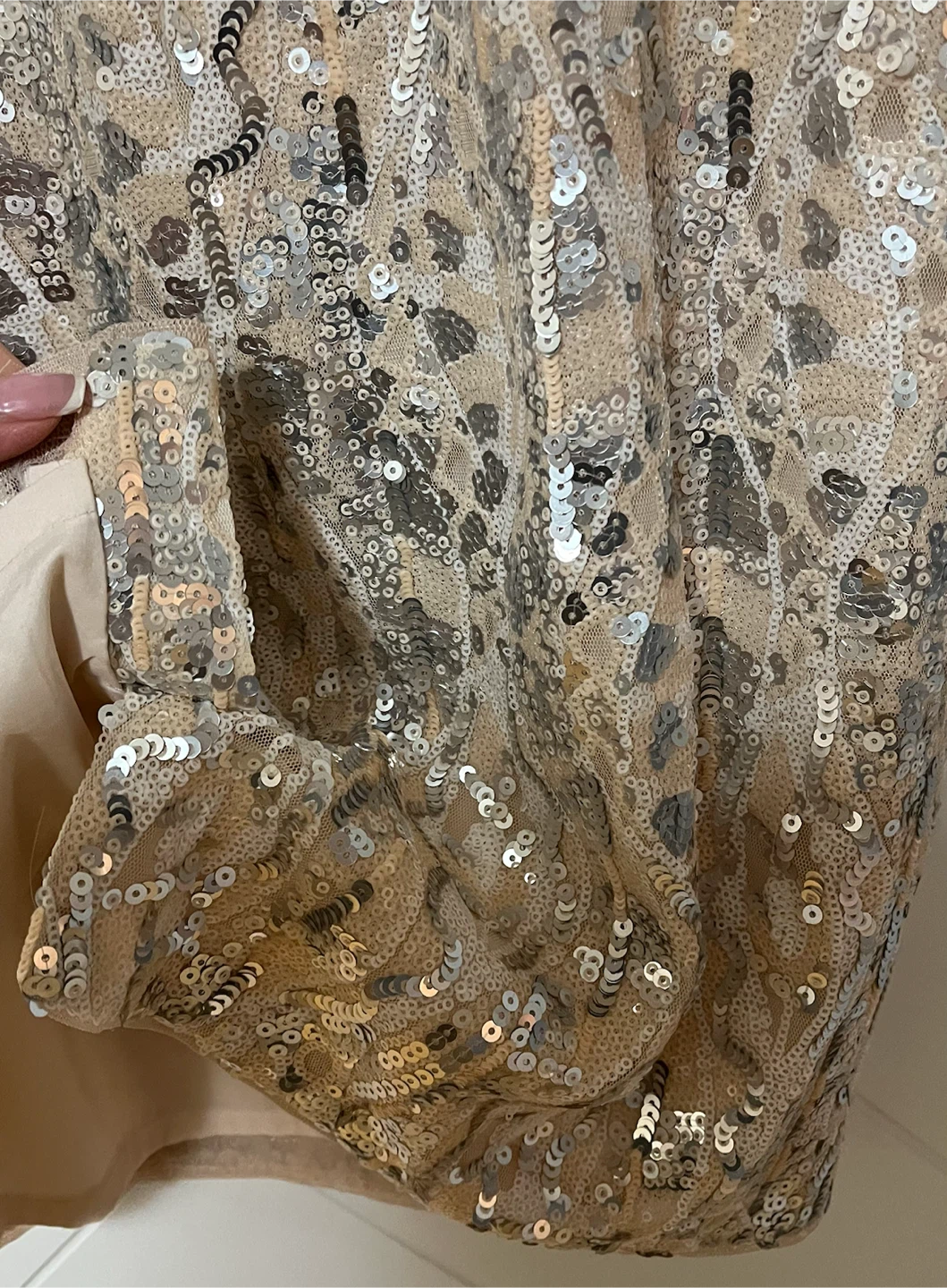 Aidan Mattox Champagne Sequin Sleeveless Dress - photo 5