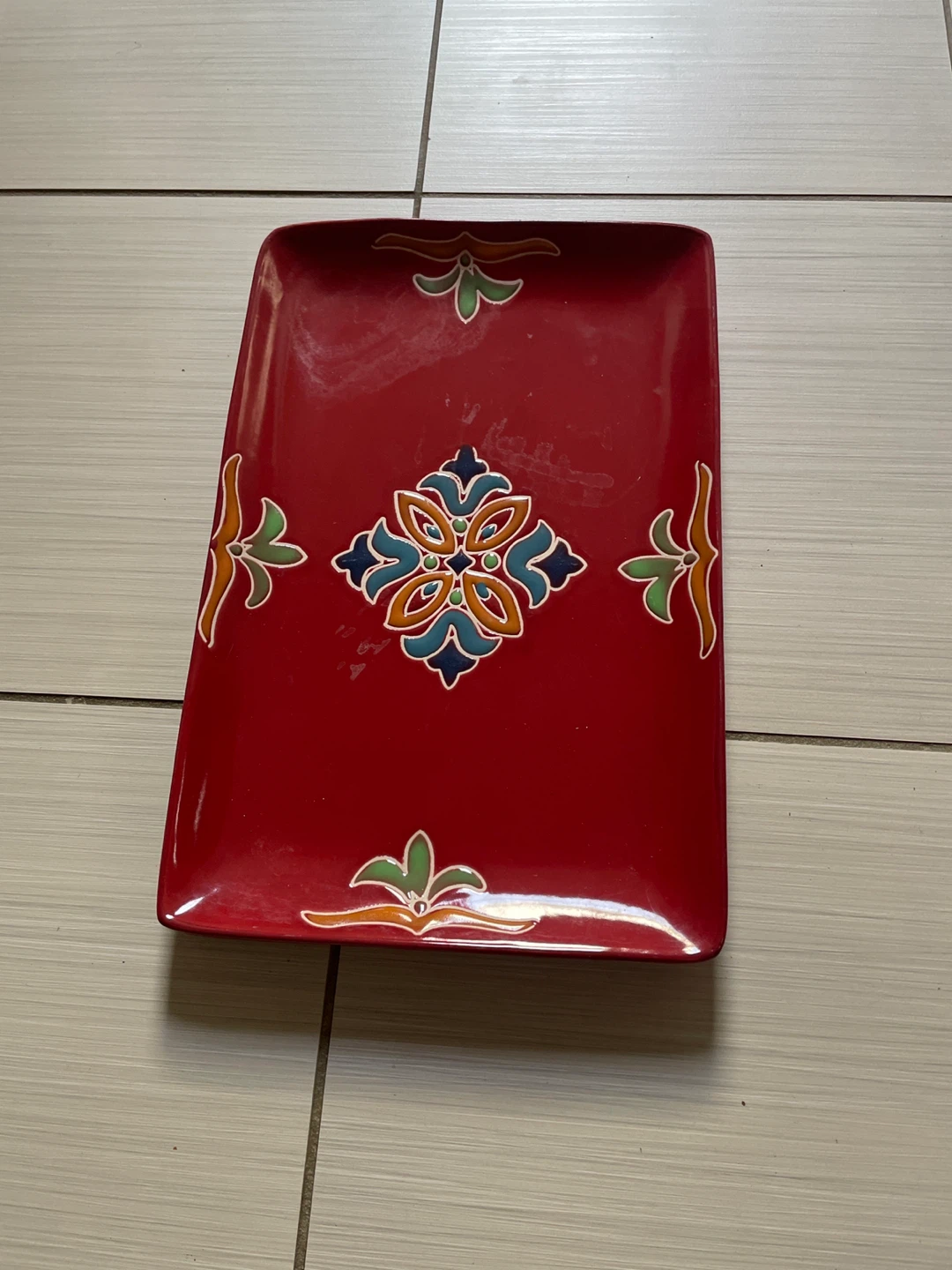 🏈Red Rectangular Serving Platter