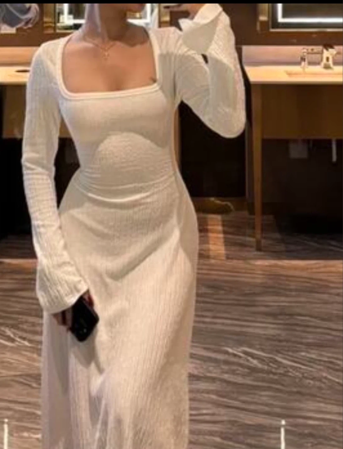 Never Worn White Crinkle Textured Dress - Lace-Up Back - photo 2