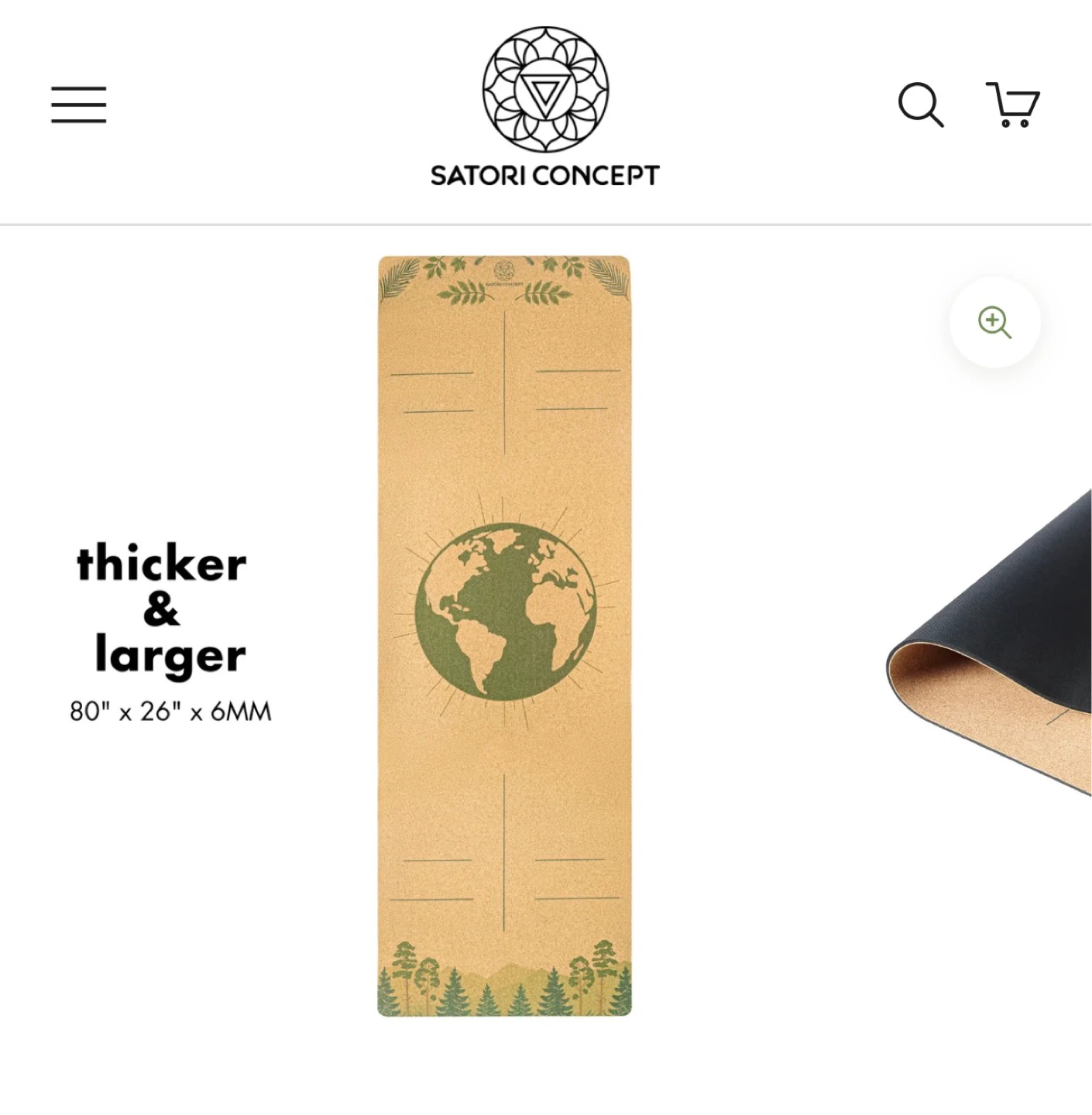 The Satori Concept - XL THE EARTH CORK YOGA MAT - BNIB