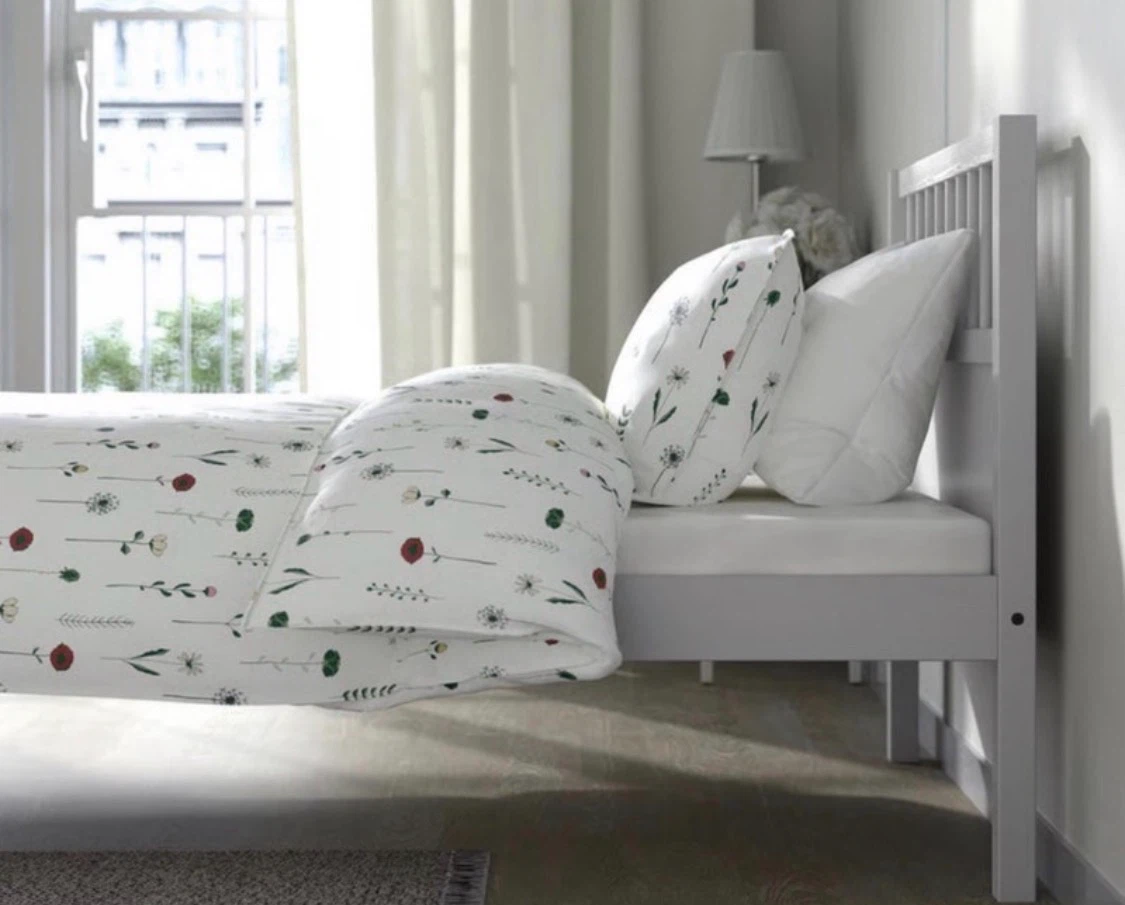White Size Bed with Free Ultra Comfort Mattress barely used