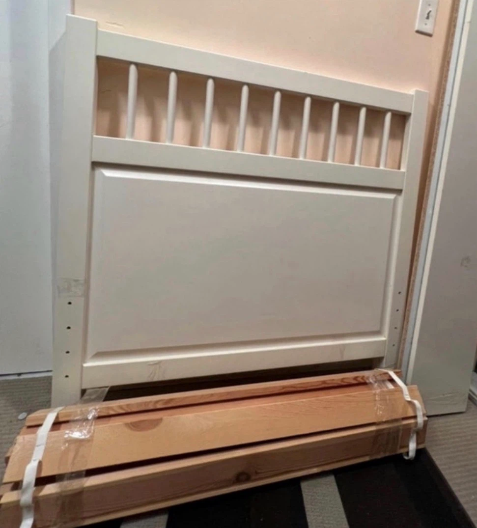 White Size Bed with Free Ultra Comfort Mattress barely used - photo 4