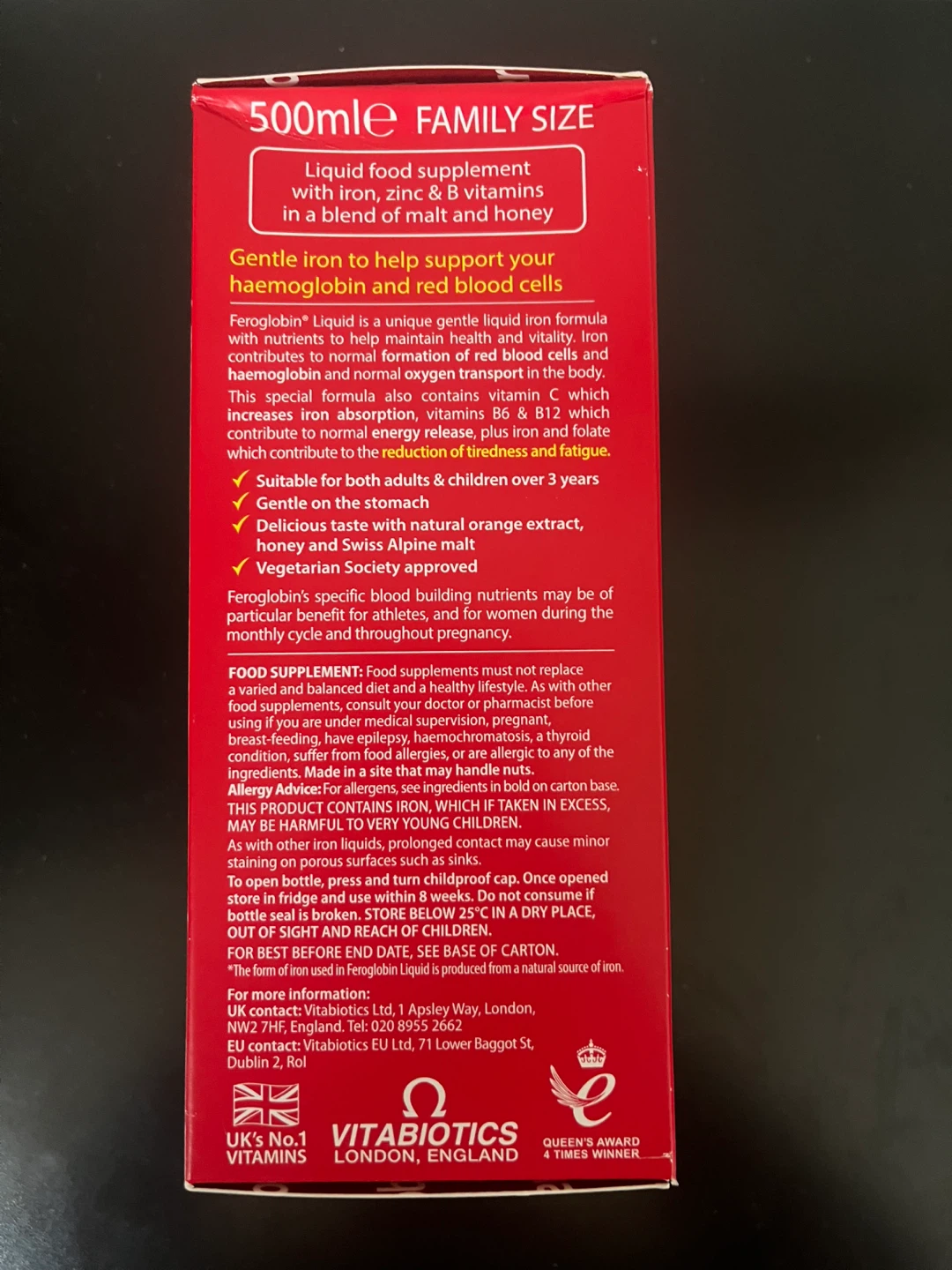 Vitabiotics Feroglobin Liquid 500ml - photo 2
