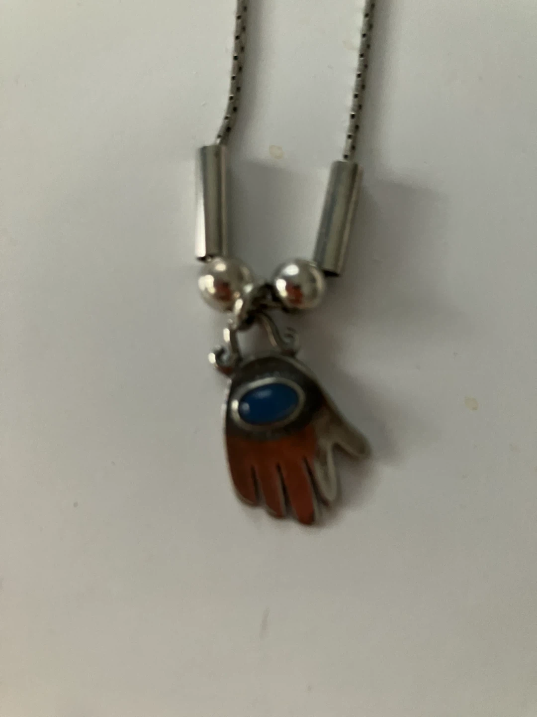 Hamsa Hand Necklace with lapis - photo 2