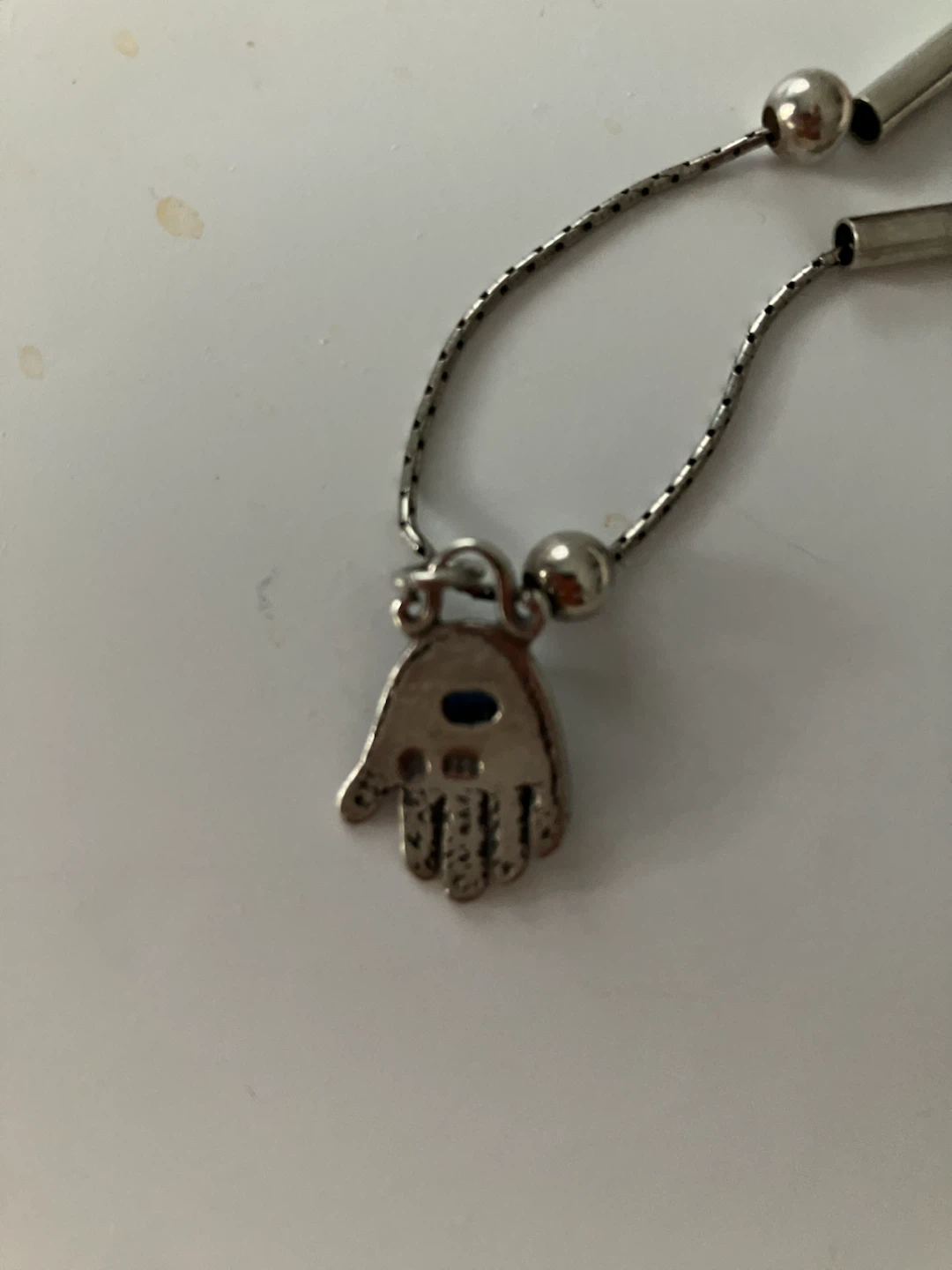 Hamsa Hand Necklace with lapis - photo 4