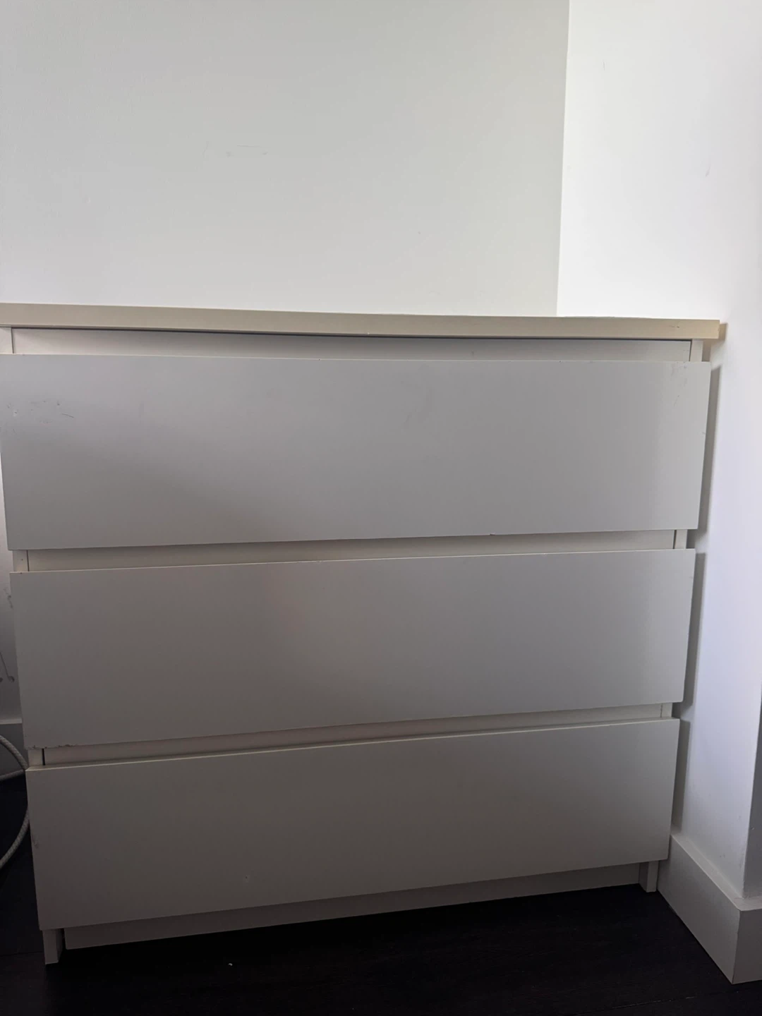 MALM White 3-Drawer Dresser - Pickup only Spadina & Bluejays