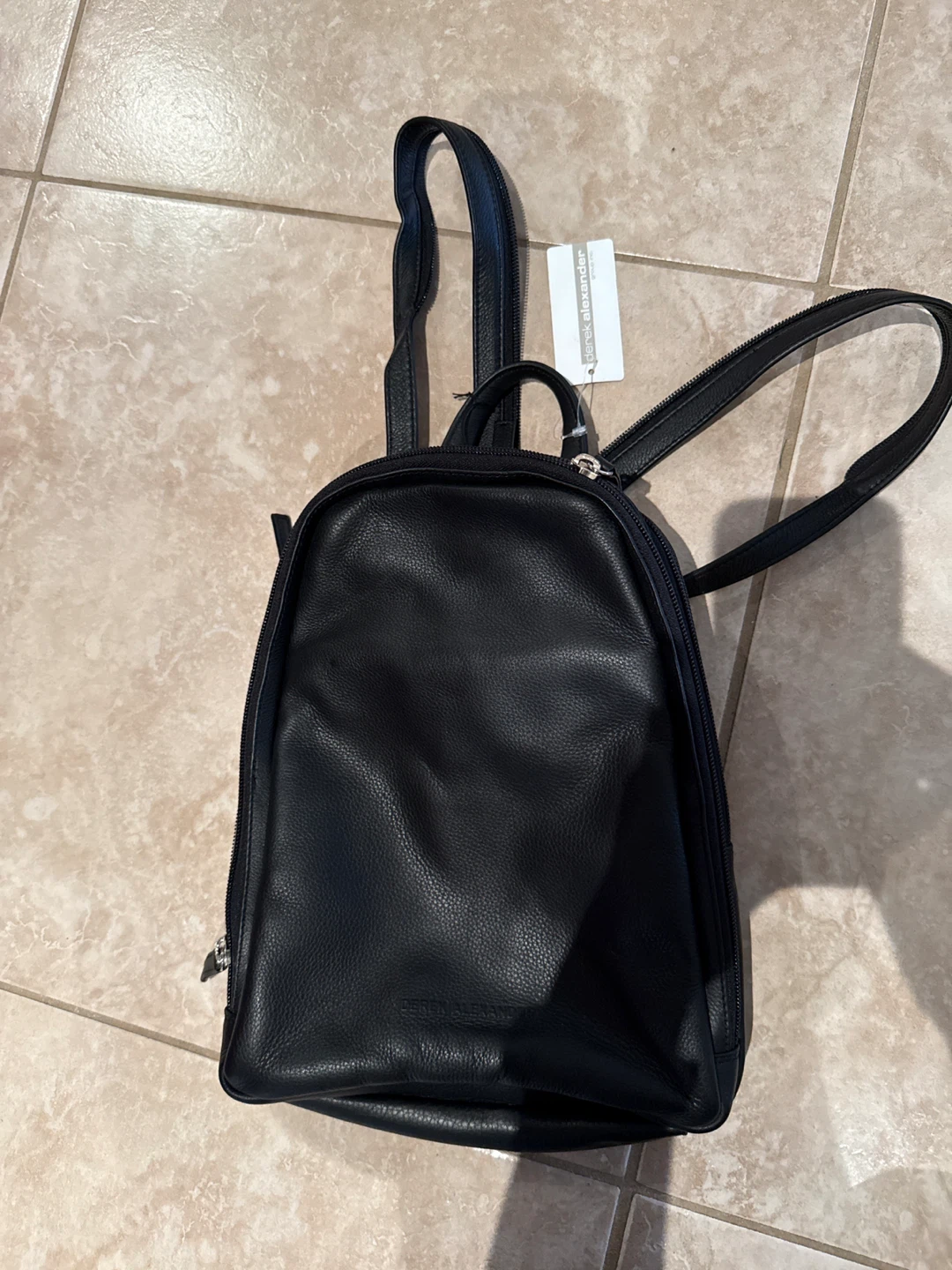 Derek Alexander black leather mini backpack