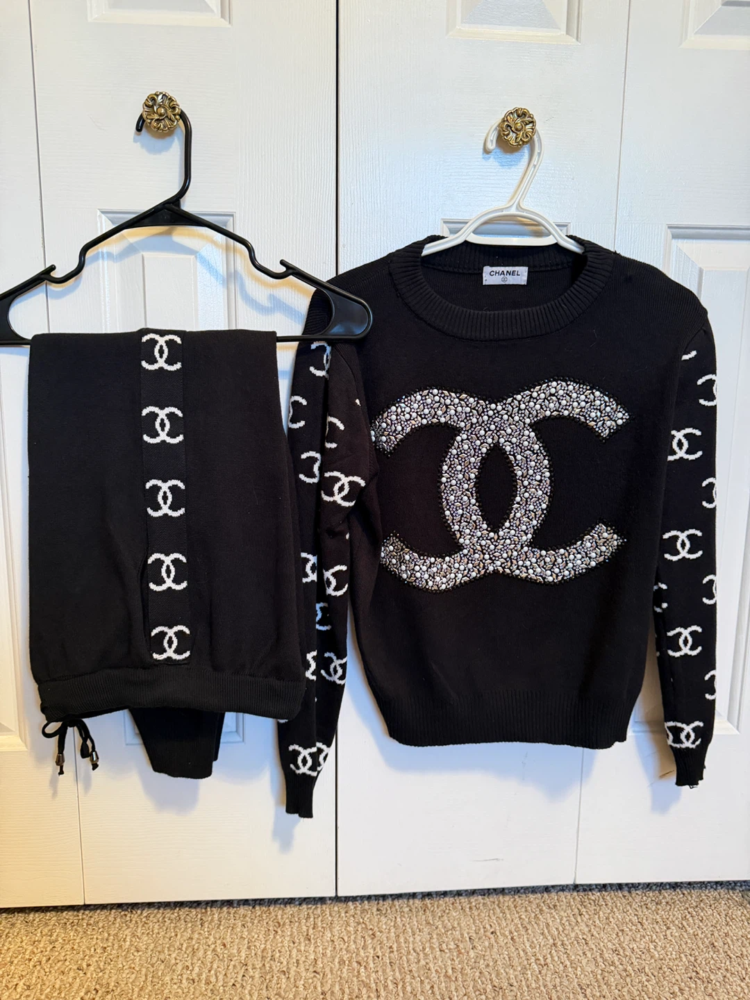 Chanel Black Knit Sweater Set