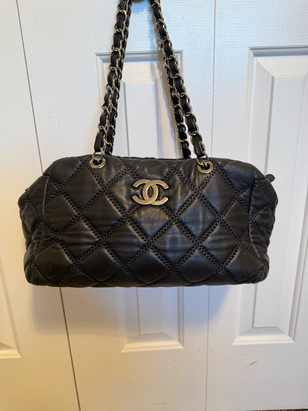 Chanel Quilted Black Leather Handbag