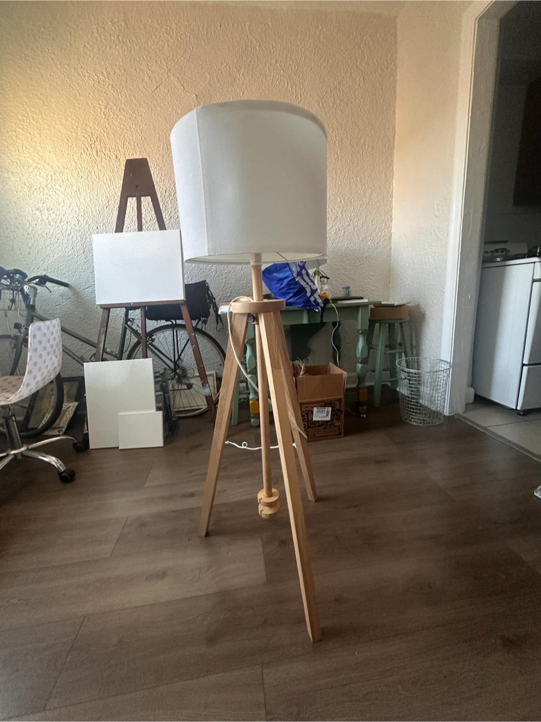 Adjustable IKEA Wooden Floor Lamp - photo 2