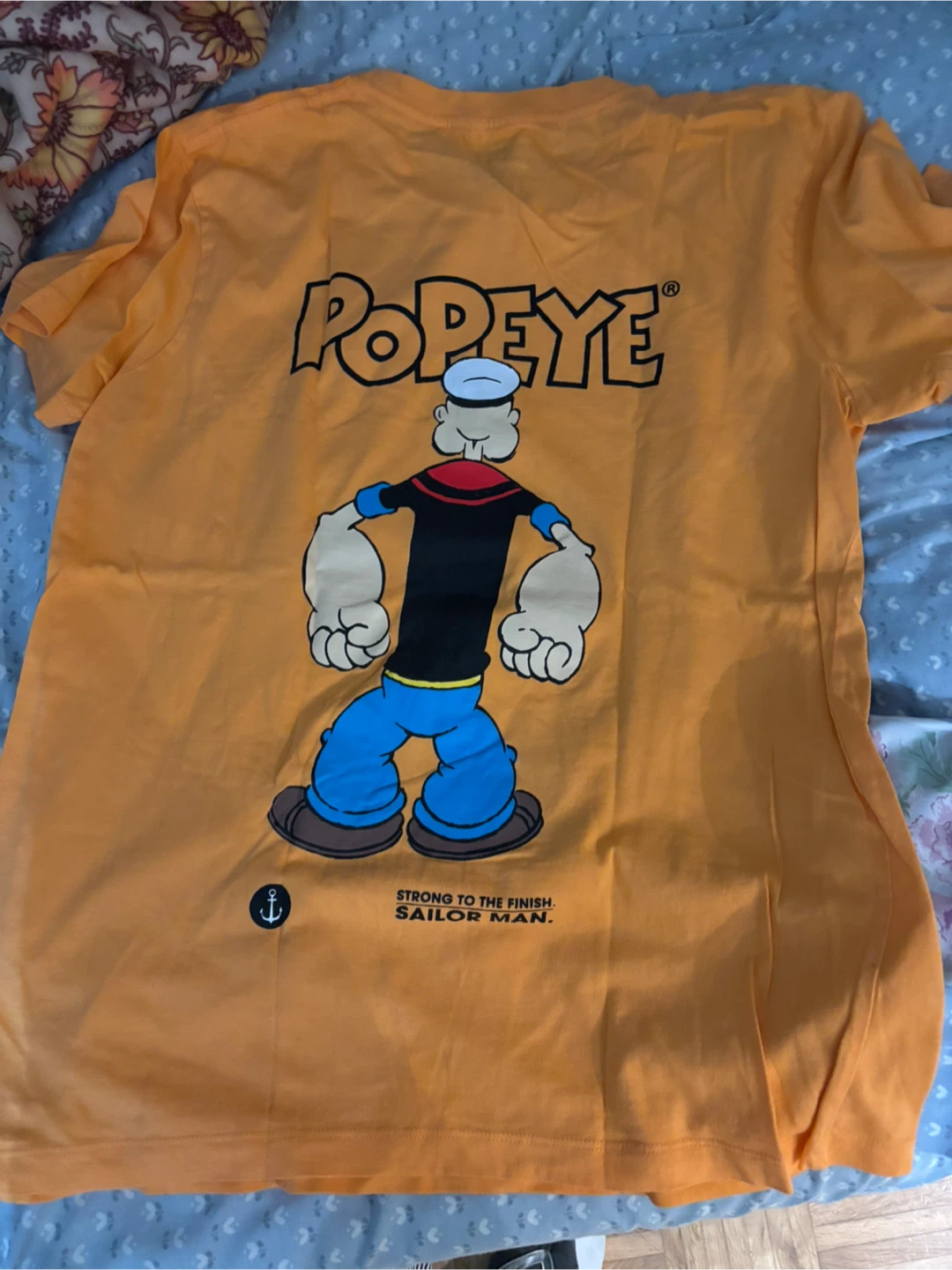 🏈Popeye Graphic T-Shirt Orange Size Large