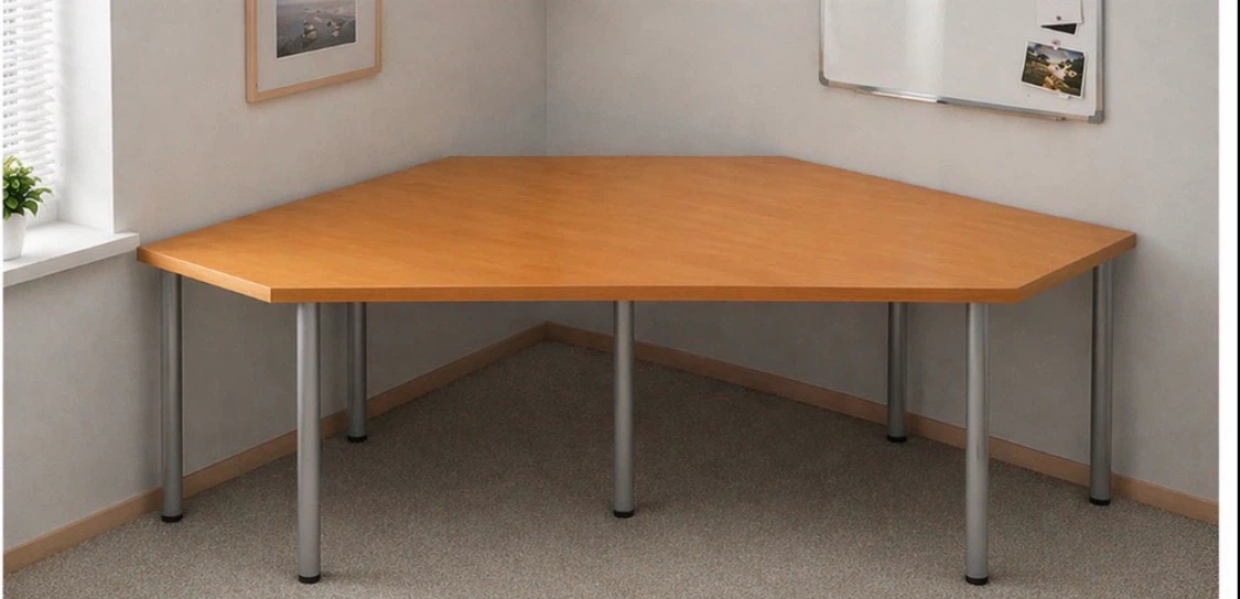 Corner desk with adjustable height