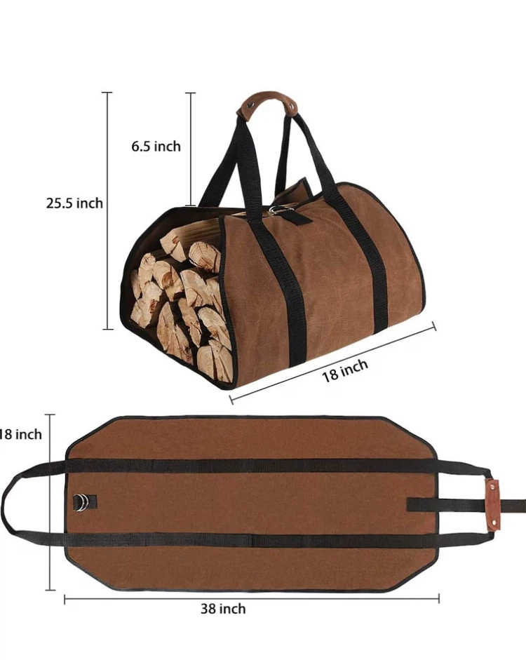 Canvas Firewood Carrier Bag - photo 3