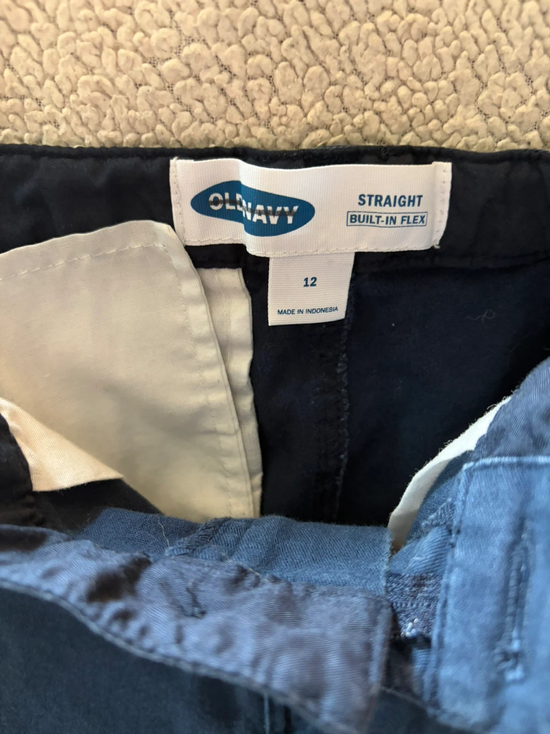 Old Navy Boys Straight Built-In Flex Pants Navy Blue Size 12 - photo 2