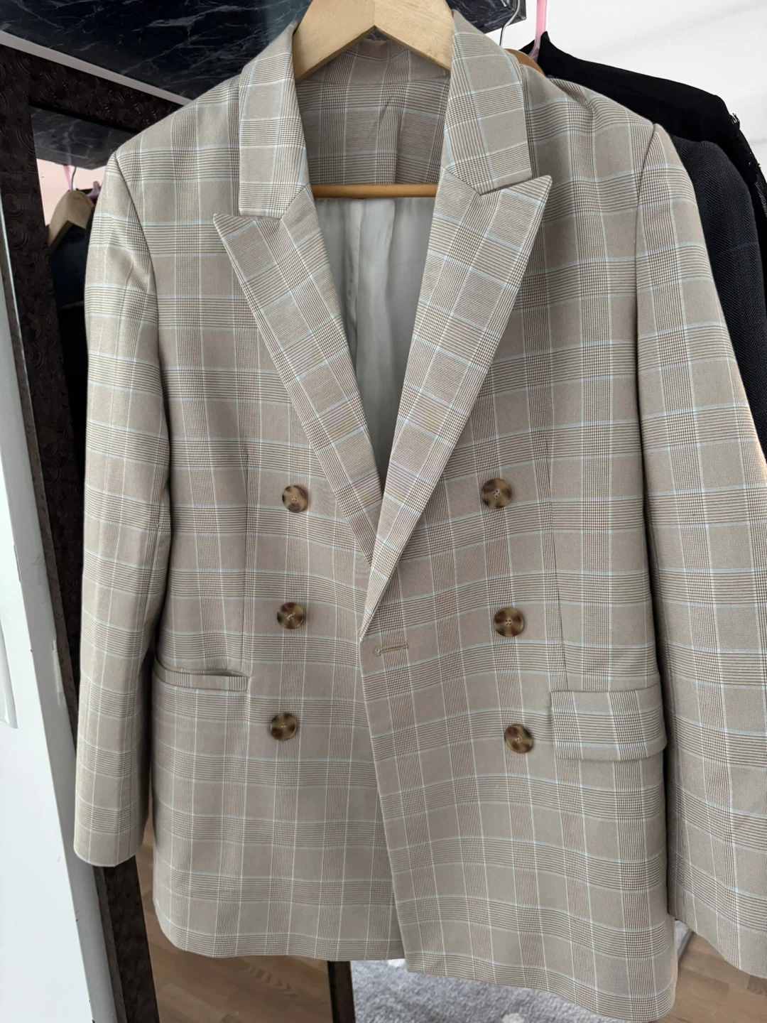 Sandro Plaid Double-Breasted Blazer - photo 2
