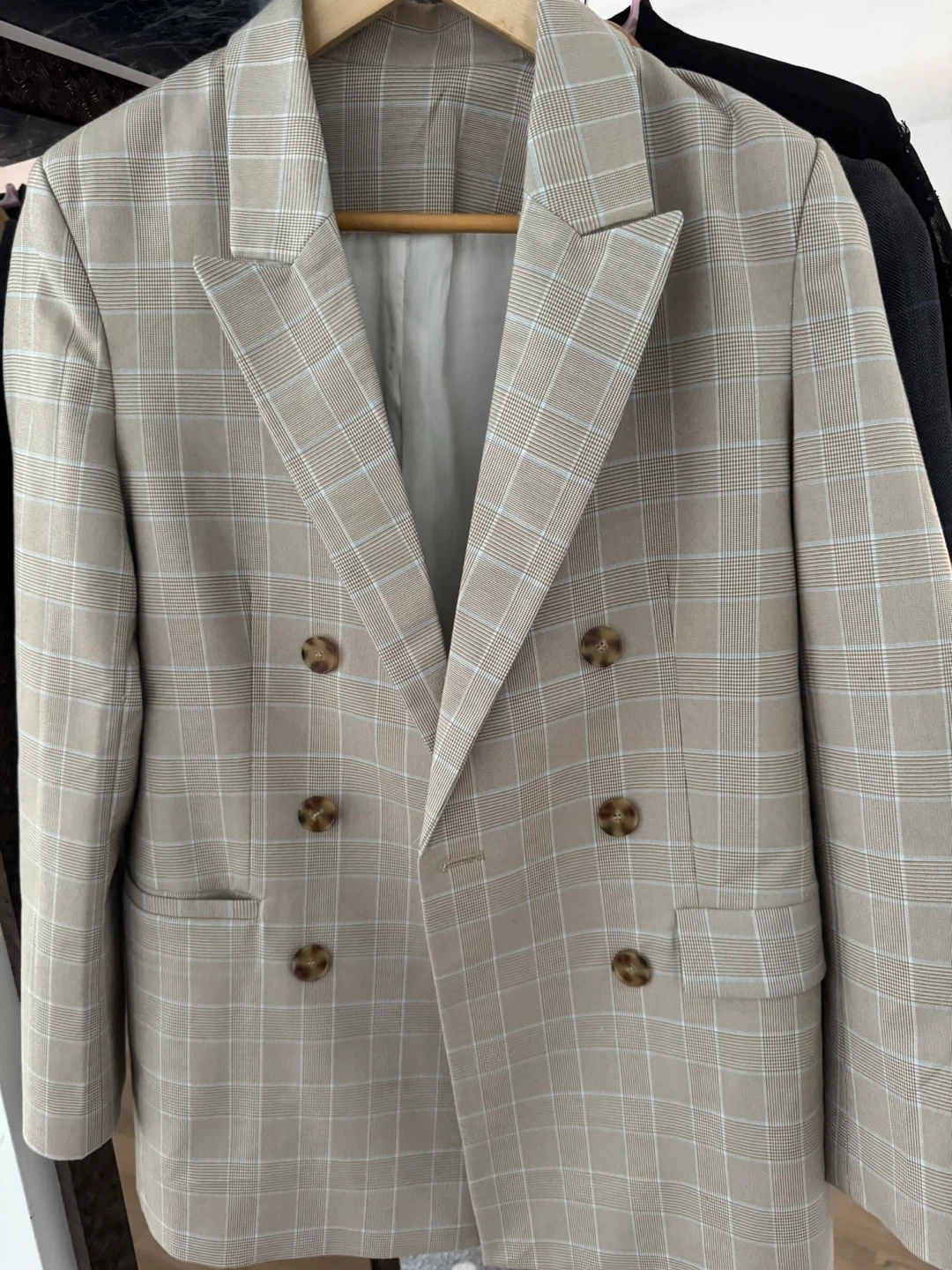 Sandro Plaid Double-Breasted Blazer - photo 3