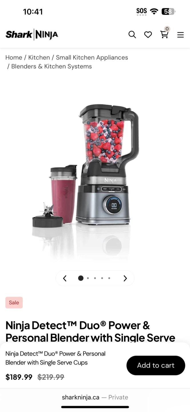 NEW Ninja Detect Duo Power & Personal Blender