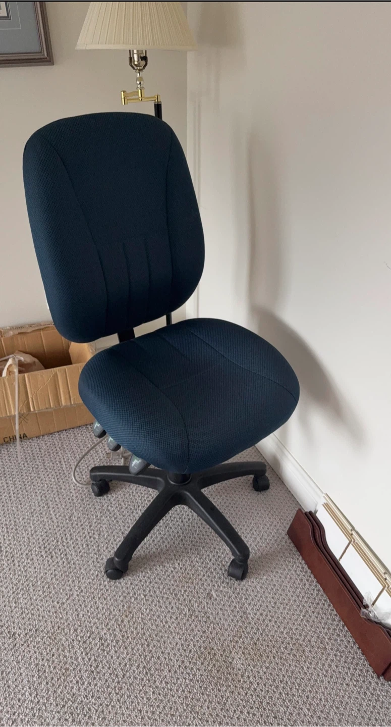 Dark blue fabric office chair