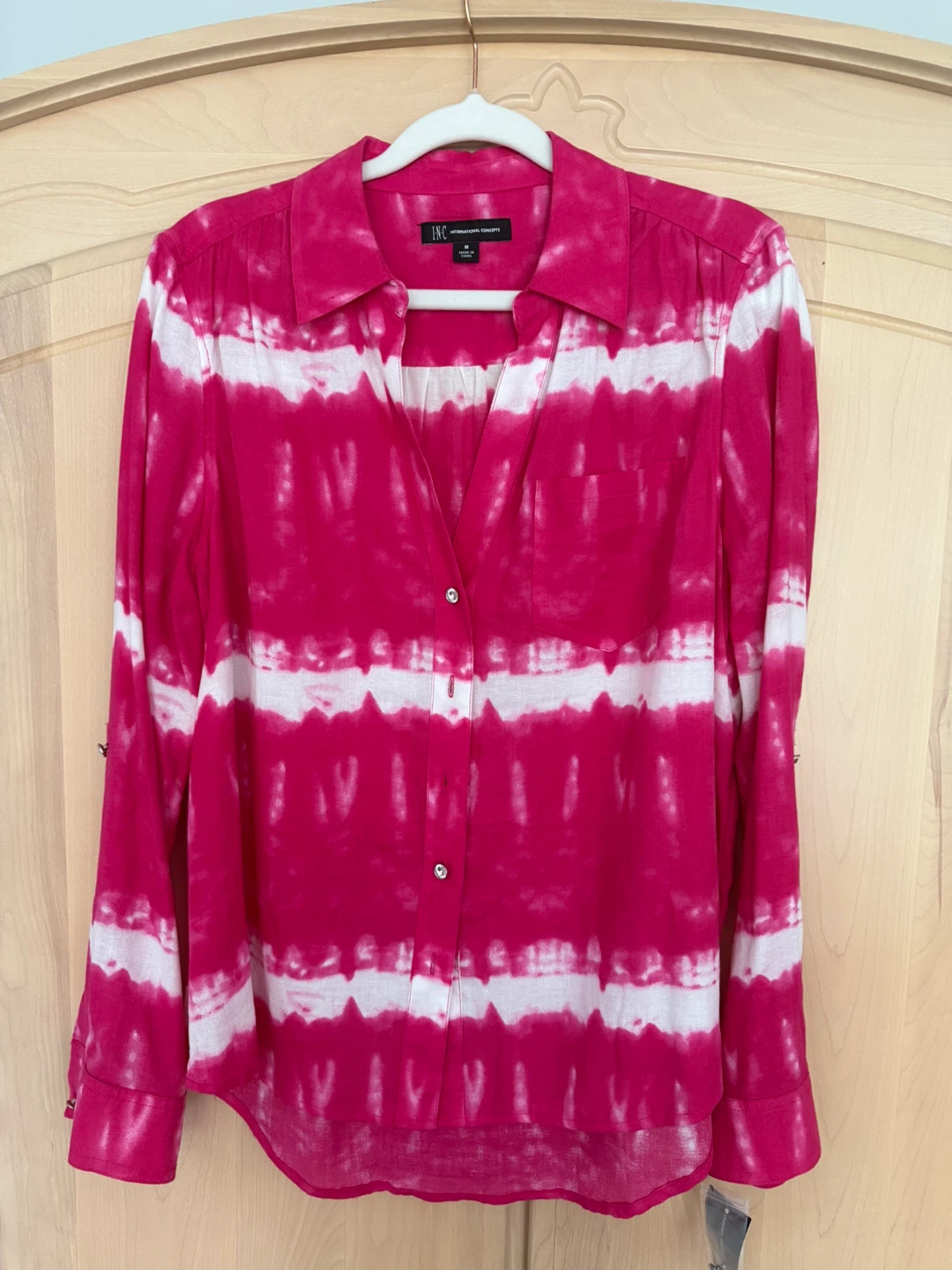 I.N.C. International Concepts Pink Tie-Dye Shirt