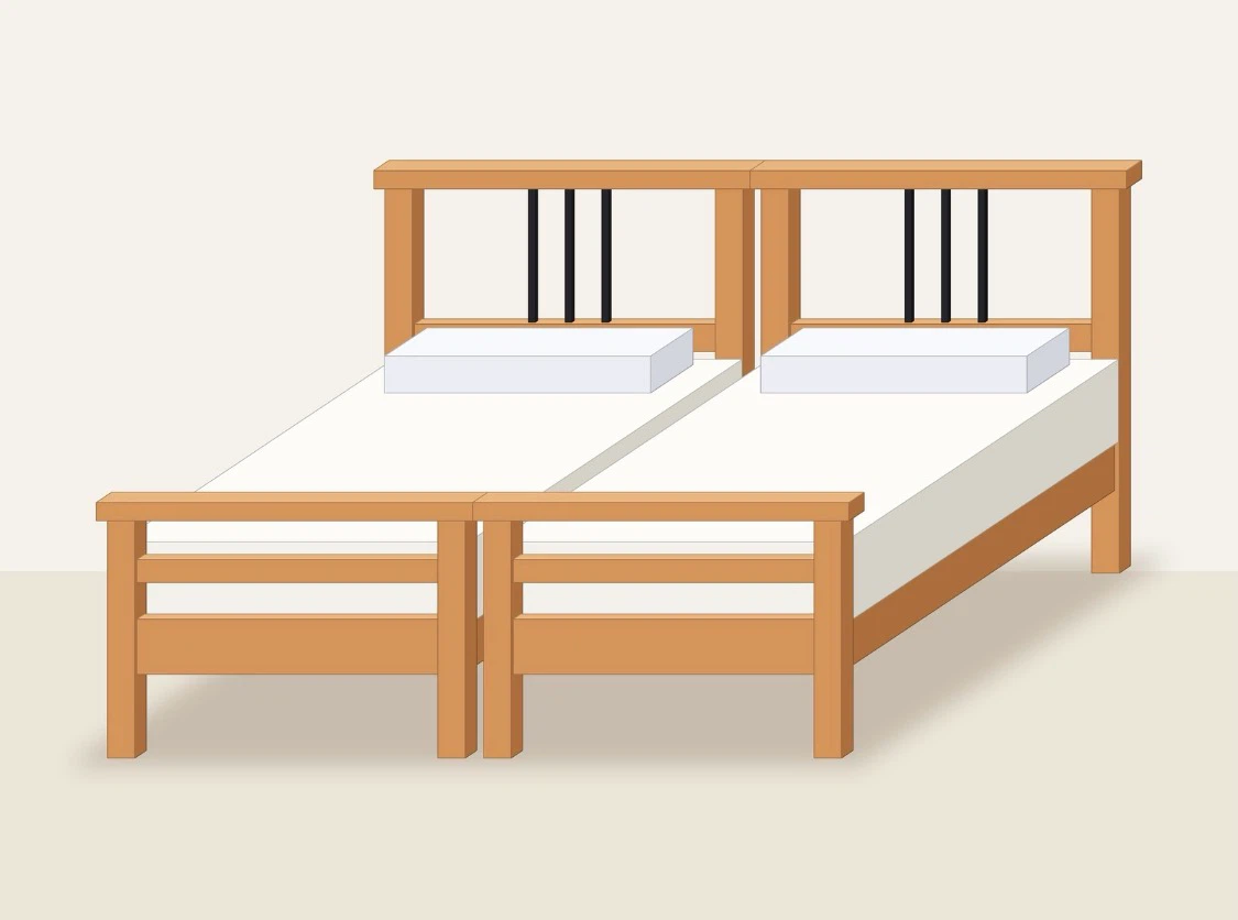 Two single beds that could form a king bed - photo 3