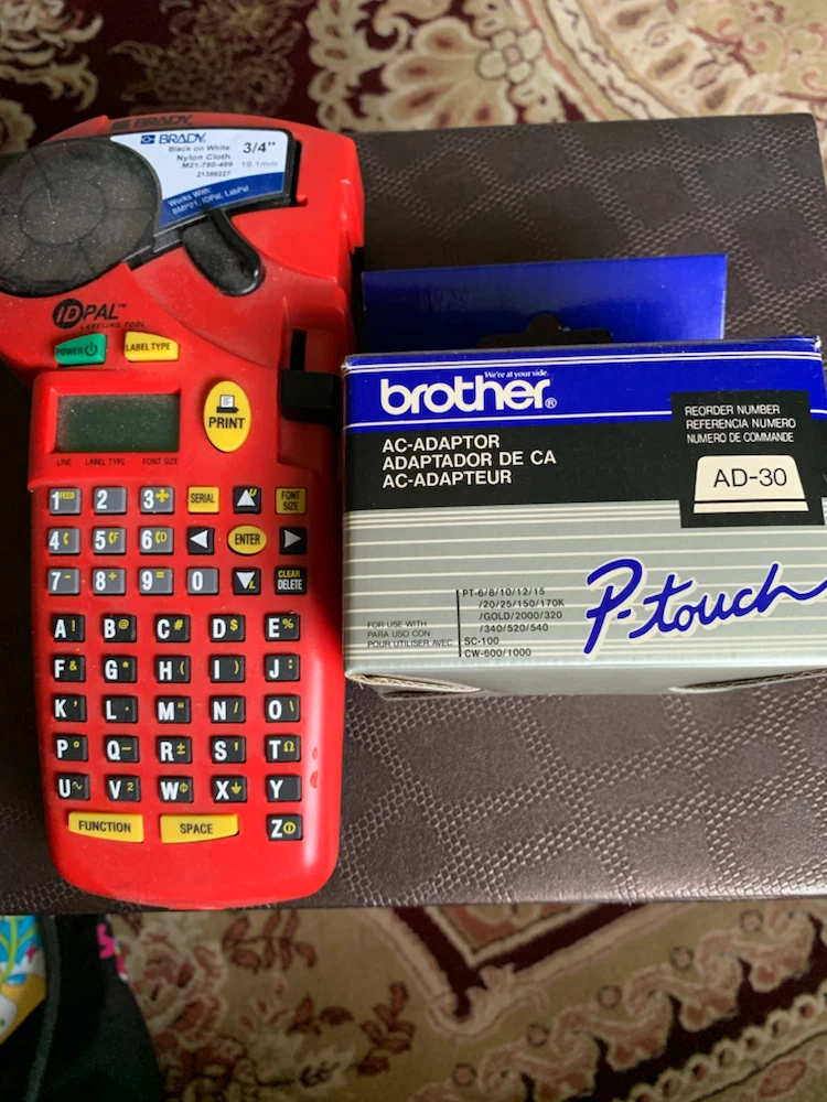 Brady ID PAL Labeling Tool with Brother AC Adapter