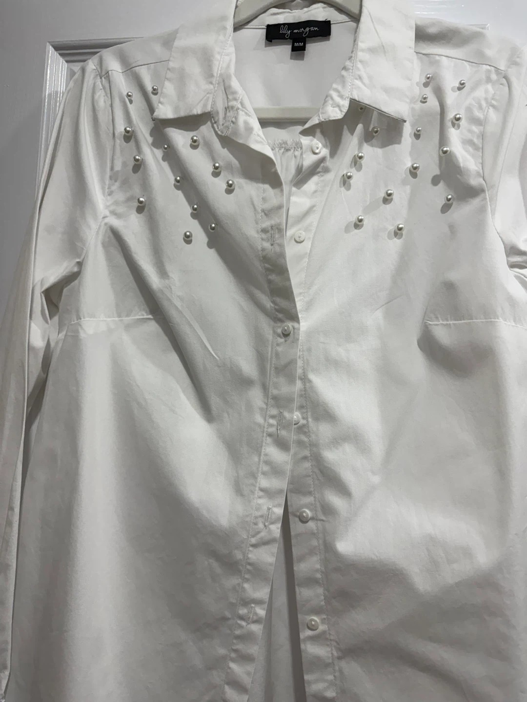 Lily Morgan White Pearl Button-Down Shirt - photo 2