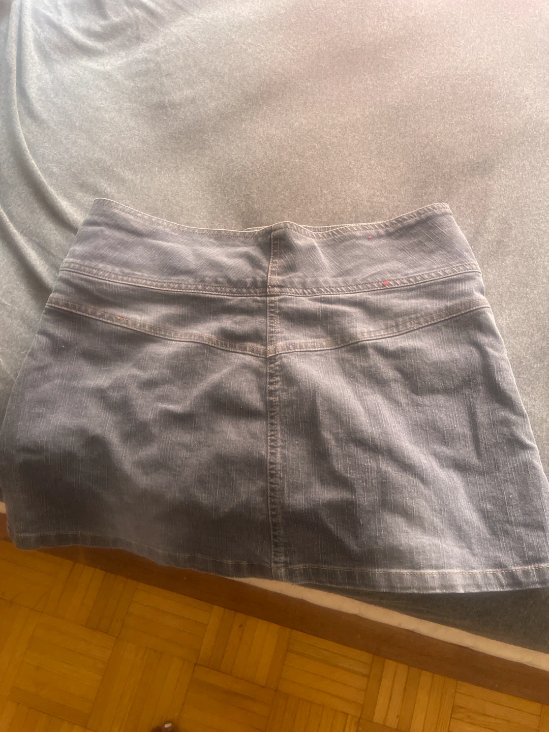 Dark wash denim mini skirt - photo 2