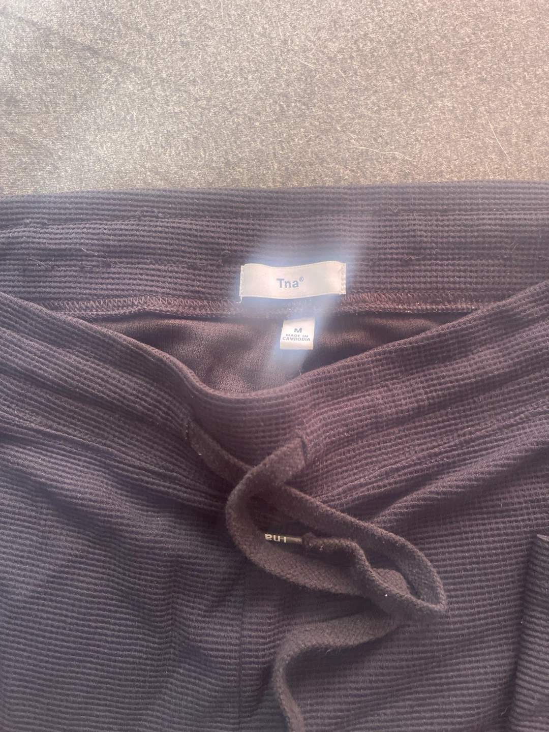Tna Black Waffle Knit flared Pants - photo 2