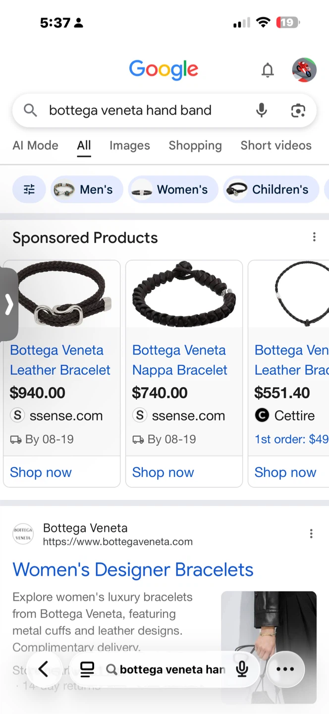 Authentic Bottega Veneta Braided Leather Bracelet - photo 2