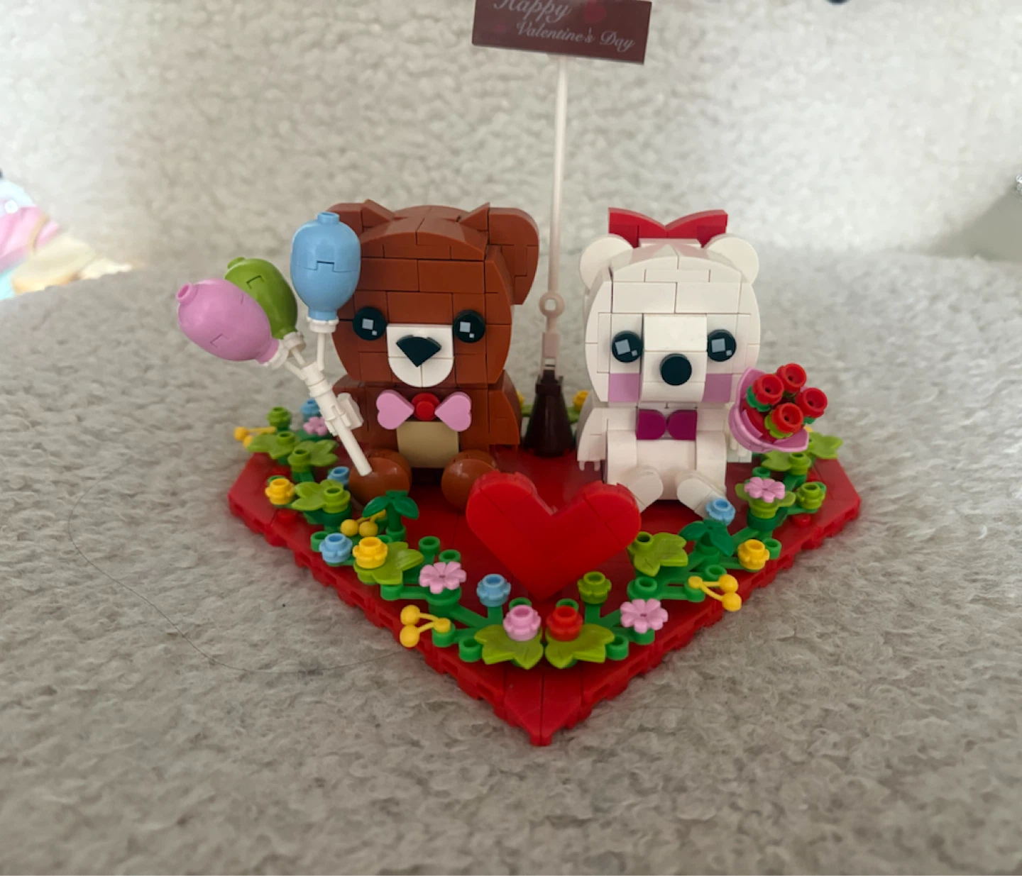 LEGO Valentine's Day Bear Display