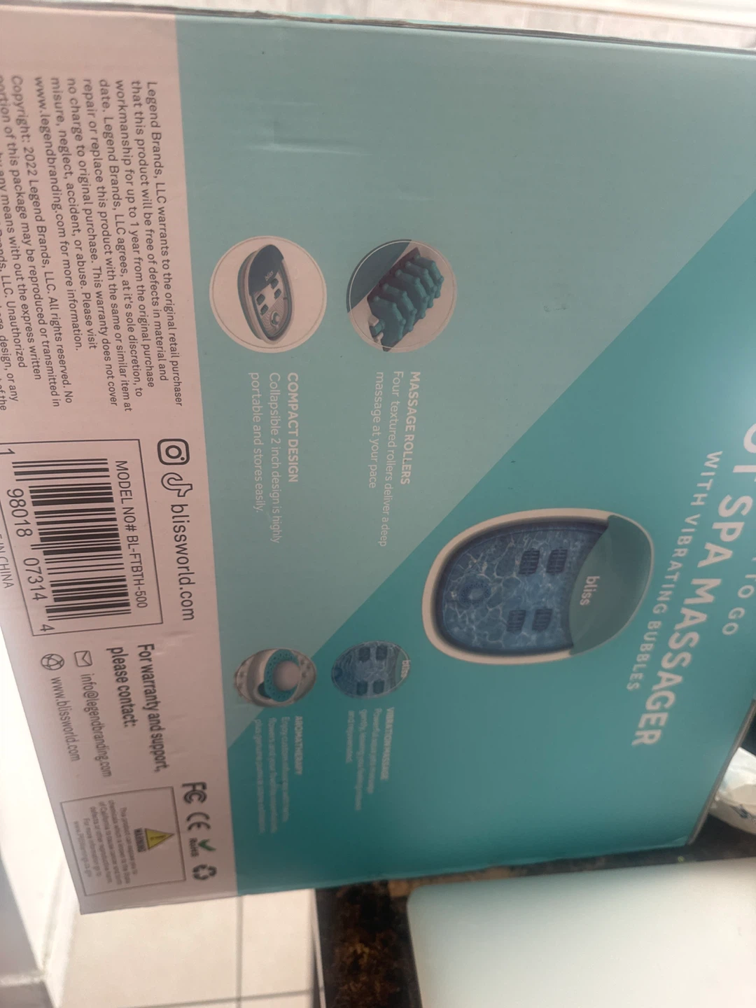 Bliss Spa To Go Foot Spa Massager - photo 2