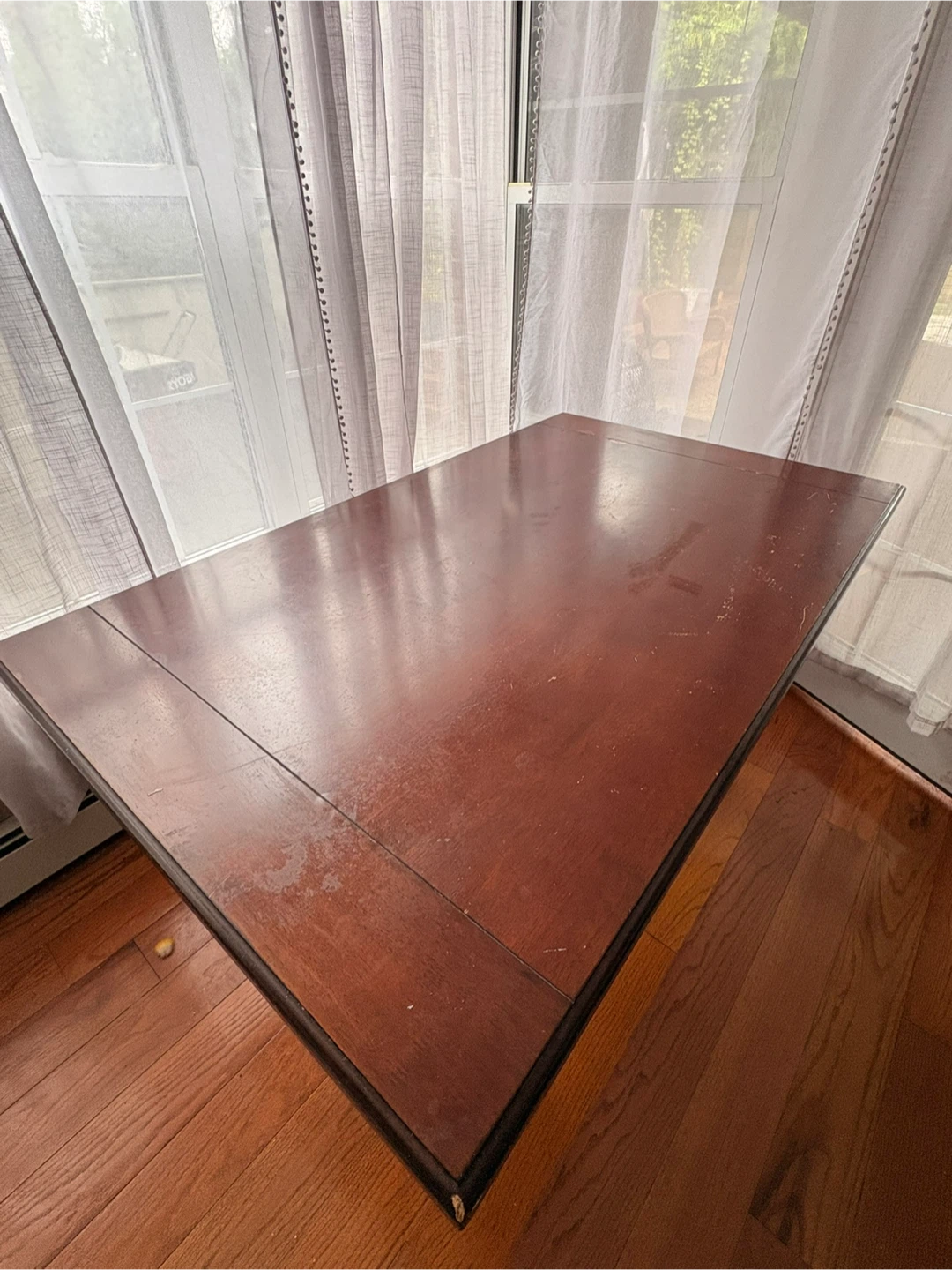 Dark Wood X-Base Dining Table