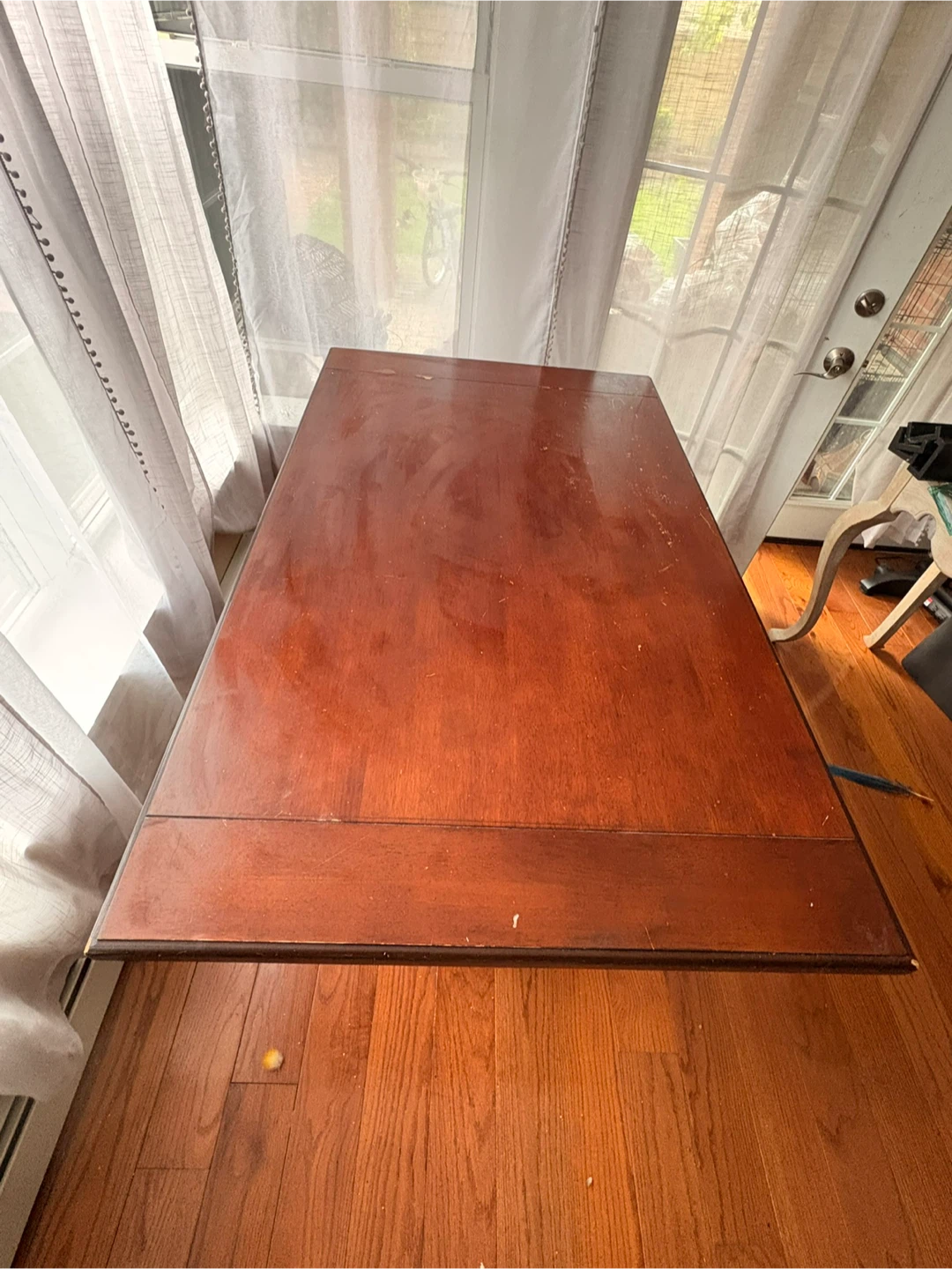 Dark Wood X-Base Dining Table - photo 3