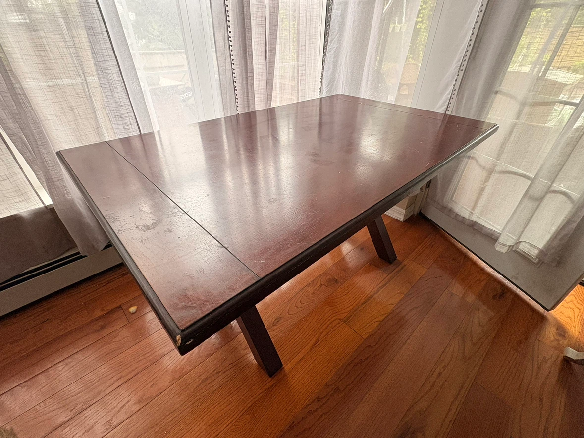 Dark Wood X-Base Dining Table - photo 5