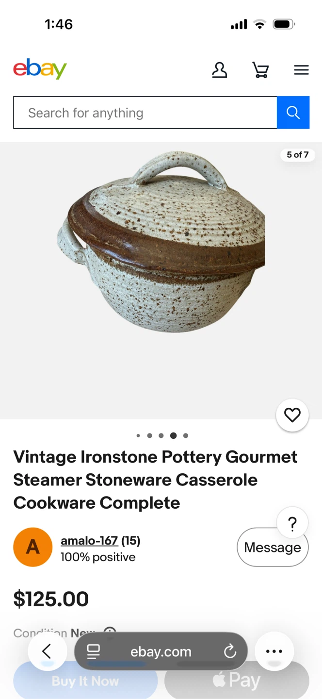 🏈Vintage Ironstone Pottery Gourmet Steamer Casserole