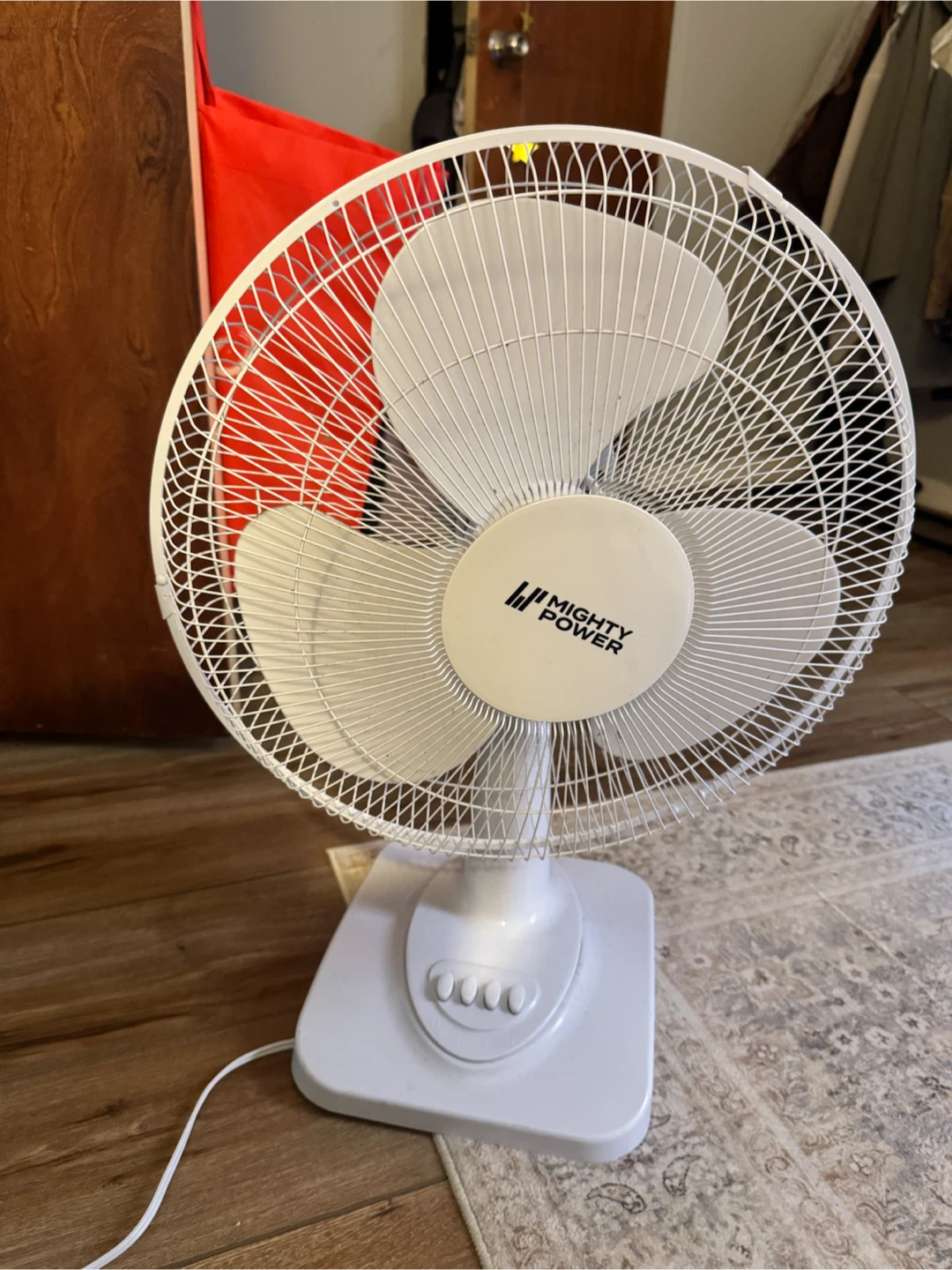 Mighty Power White Floor Fan