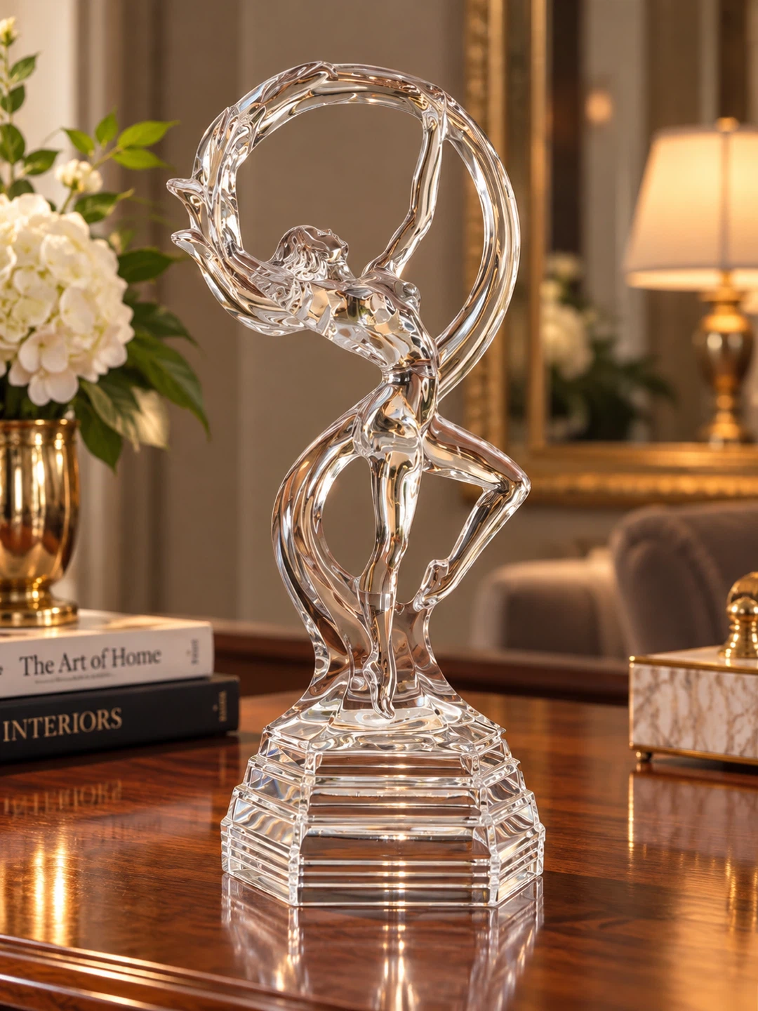 Lalique Dancing Figure Crystal Sculpture