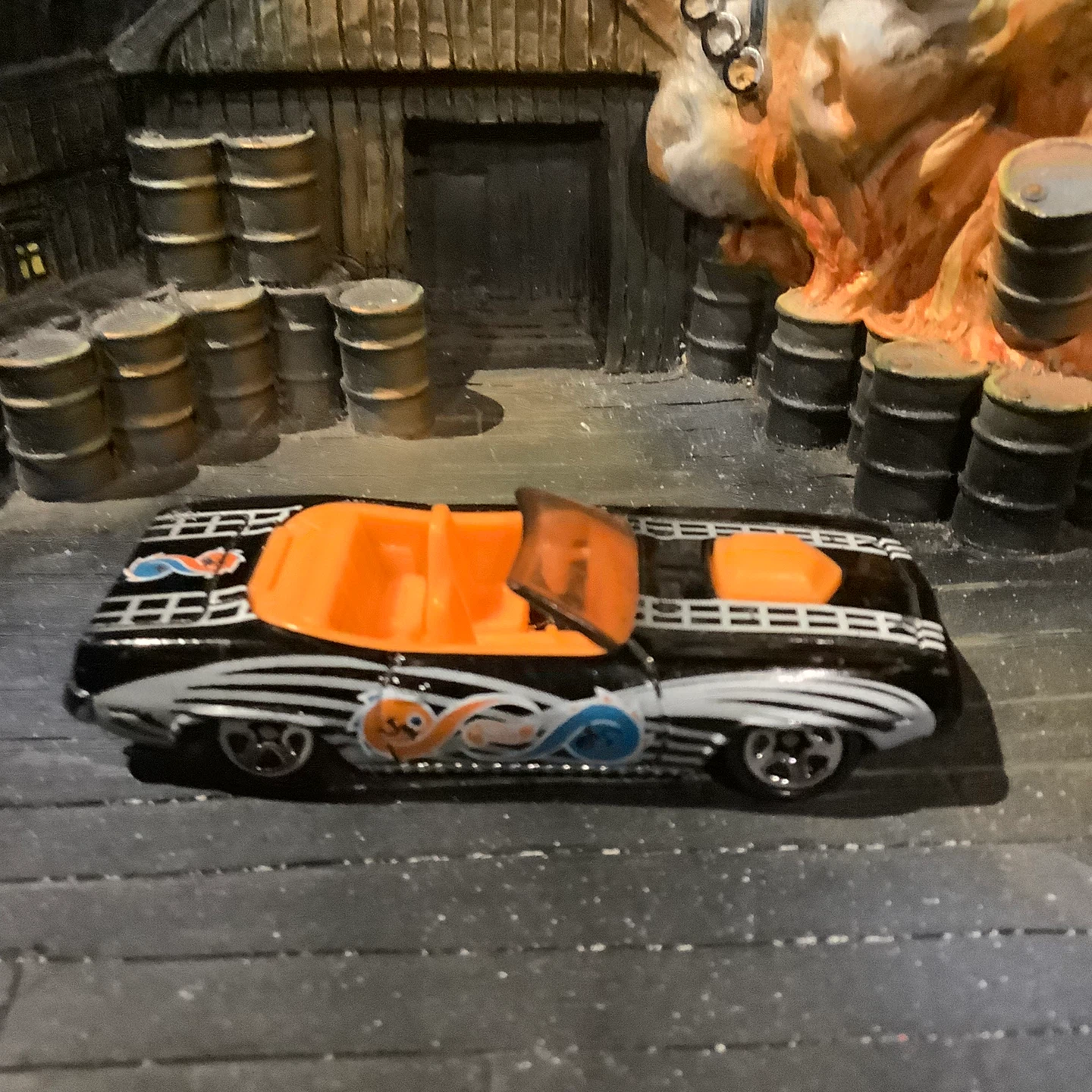 Hot Wheels Black Plymouth Barracuda Convertible Toy Car