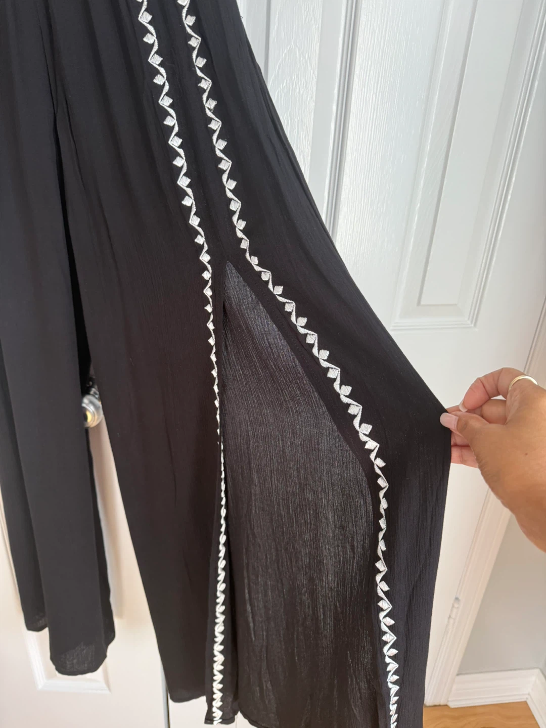 Black embroidered maxi jumpsuit - photo 2