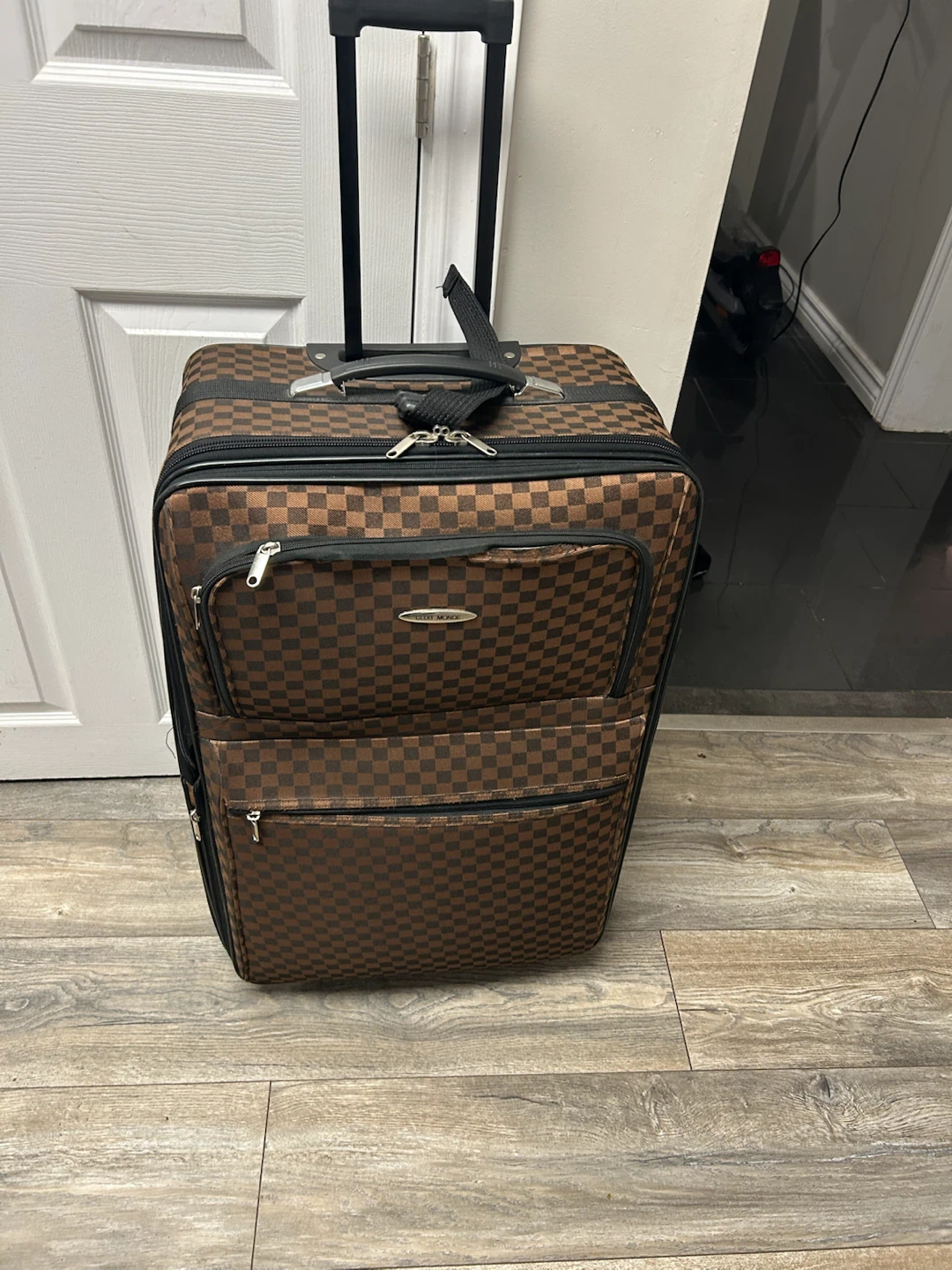 Club Monde Checked Suitcase