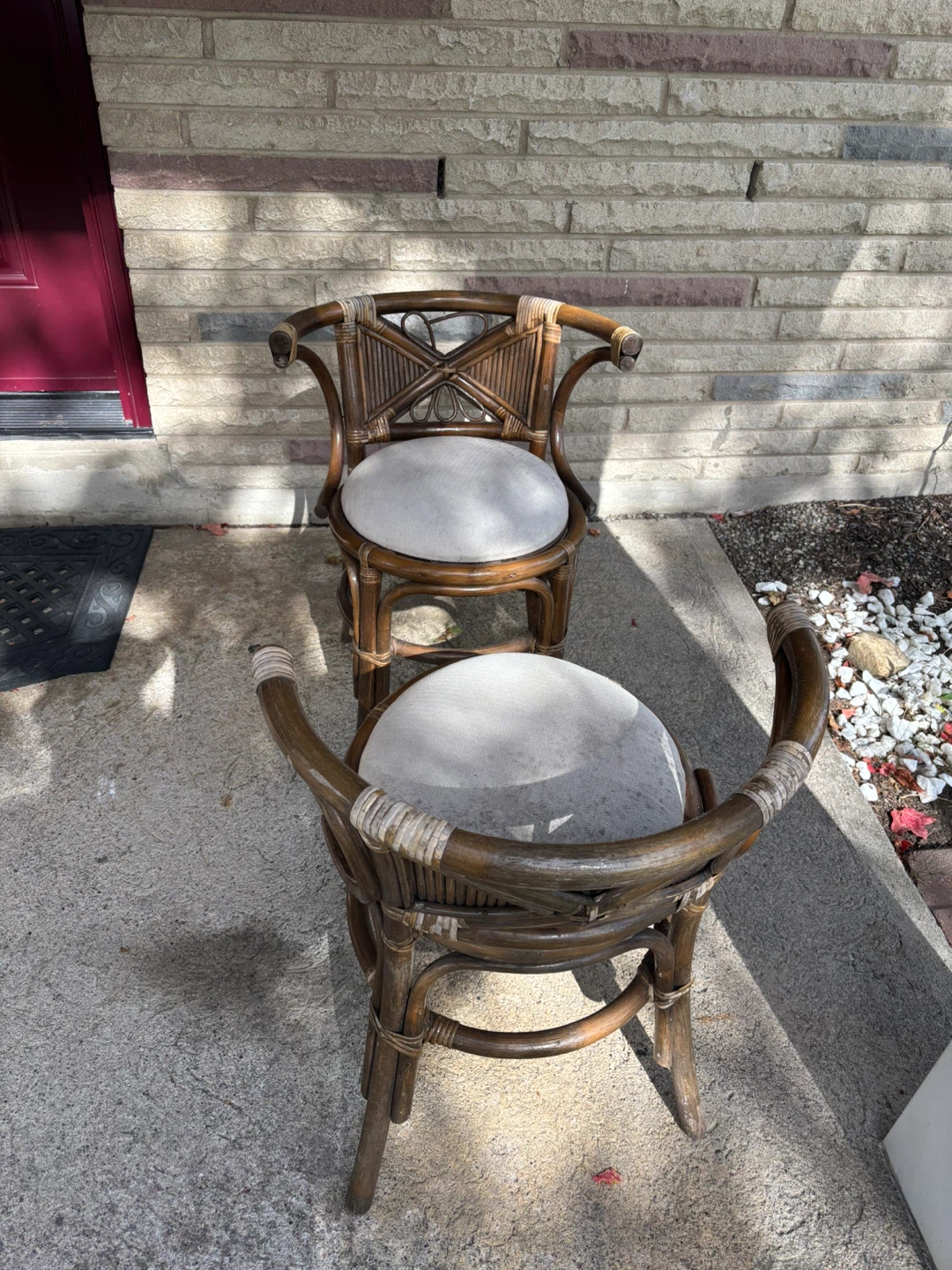 Two Vintage Rattan Accent Chairs - photo 3